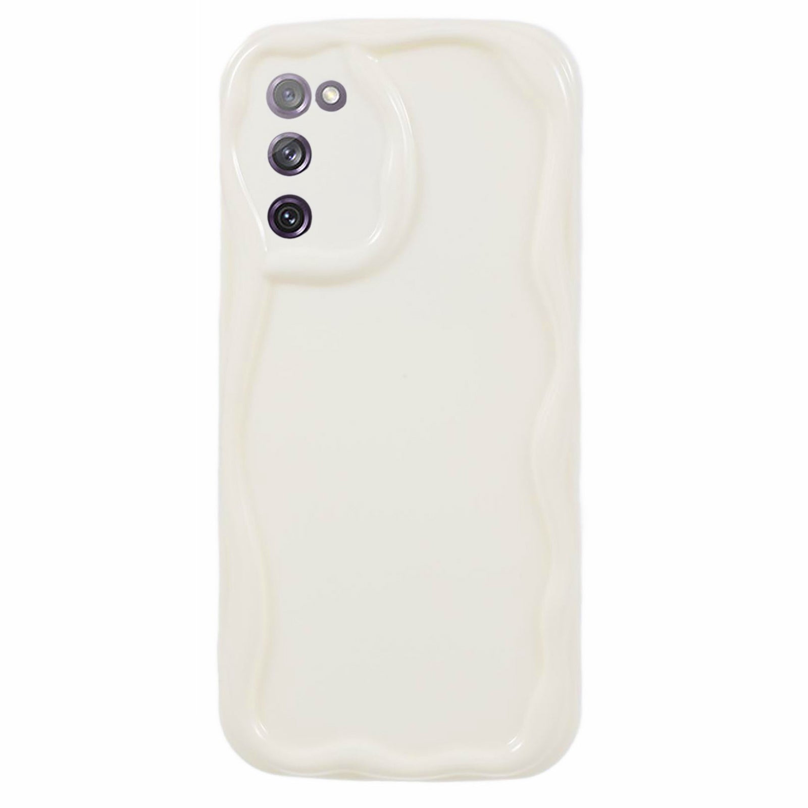 YX Series For For Samsung Galaxy S20 FE 5G / S20 FE / S20 FE 2022 / S20 Lite Case Creative Wave Shape TPU Precise Cutout Phone Shell - White