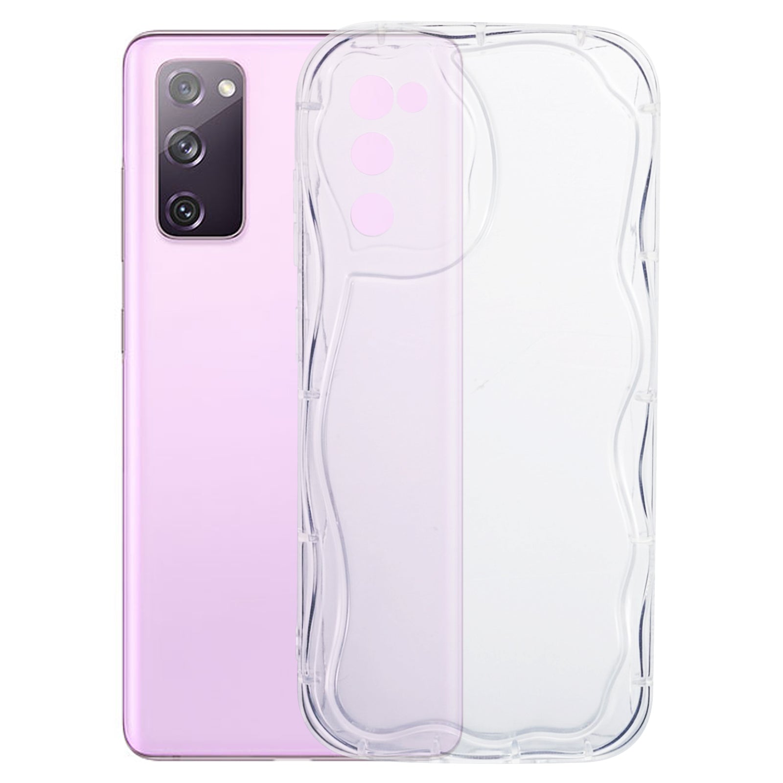 YX Series For For Samsung Galaxy S20 FE 5G / S20 FE / S20 FE 2022 / S20 Lite Case Creative Wave Shape TPU Precise Cutout Phone Shell - Transparent