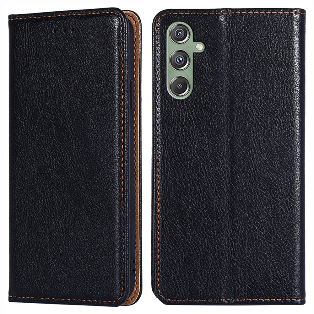 Wallet Phone Protector for Samsung Galaxy M34 5G / F34 5G Case Magnetic Stand PU Leather Shell - Black