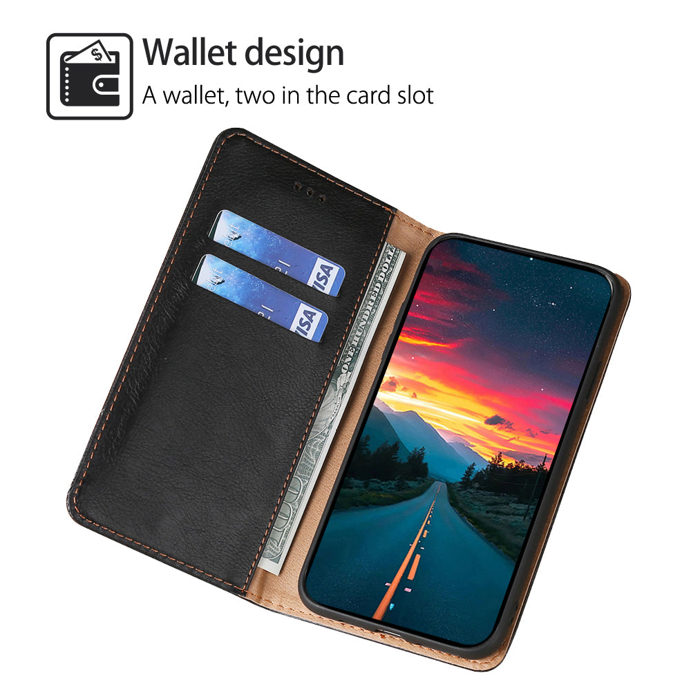 Wallet Phone Protector for Samsung Galaxy M34 5G / F34 5G Case Magnetic Stand PU Leather Shell - Black