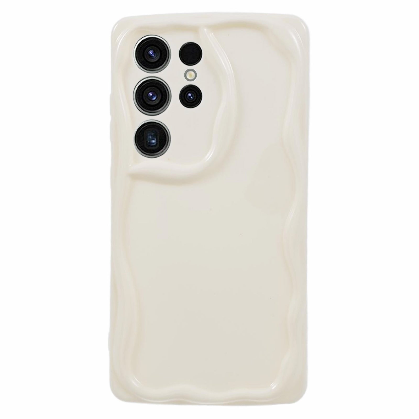 YX Series For Samsung Galaxy S24 Ultra TPU Case Wavy Edge Precise Cutout Protective Phone Cover - White