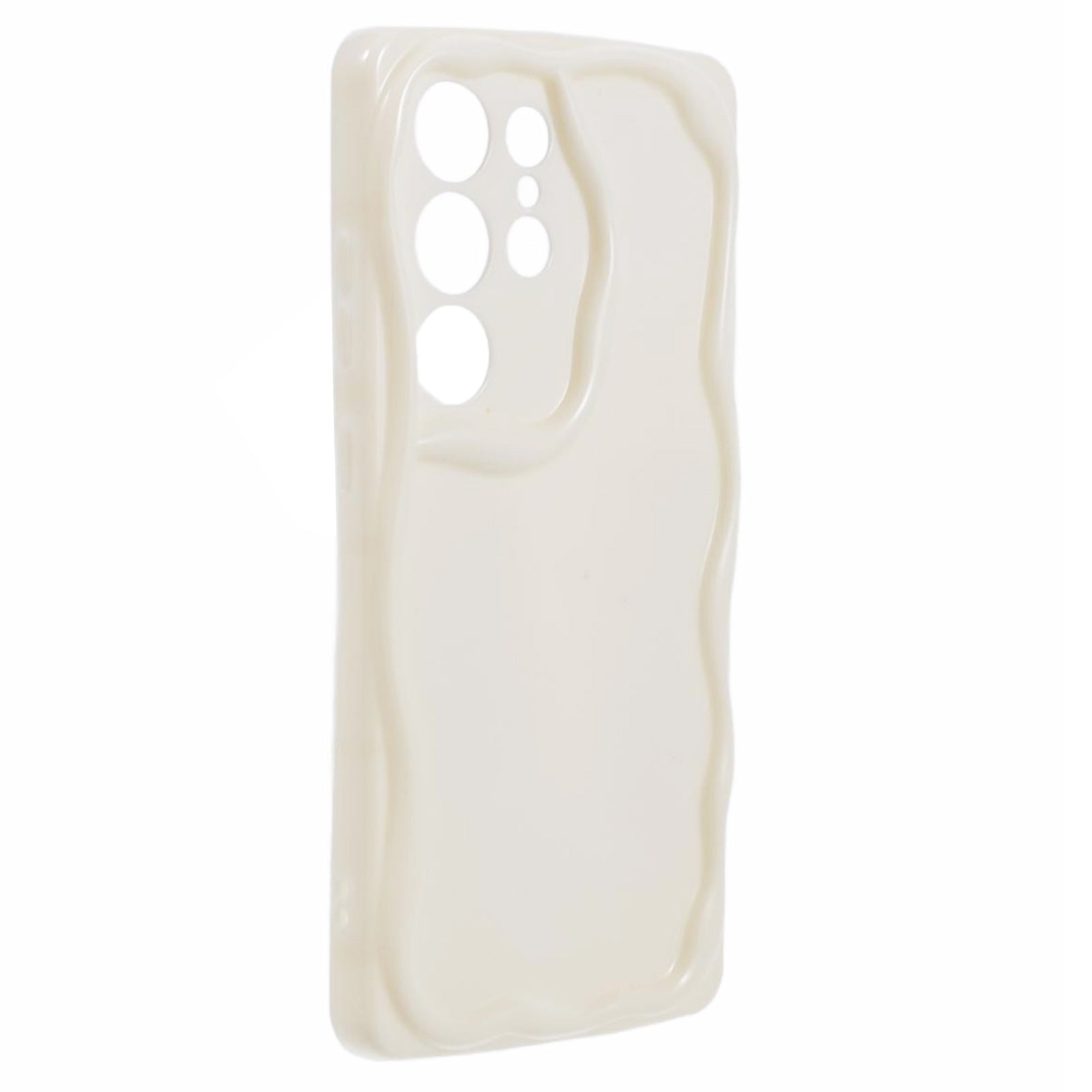 YX Series For Samsung Galaxy S24 Ultra TPU Case Wavy Edge Precise Cutout Protective Phone Cover - White