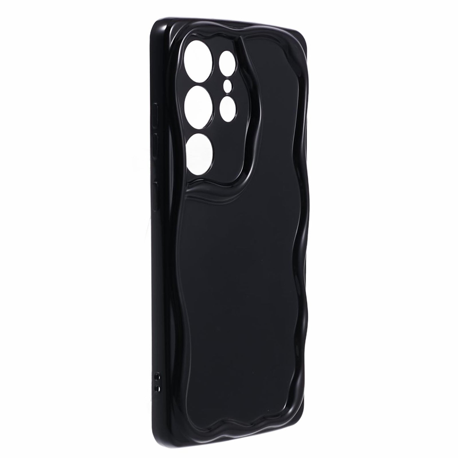 YX Series For Samsung Galaxy S24 Ultra TPU Case Wavy Edge Precise Cutout Protective Phone Cover - Black