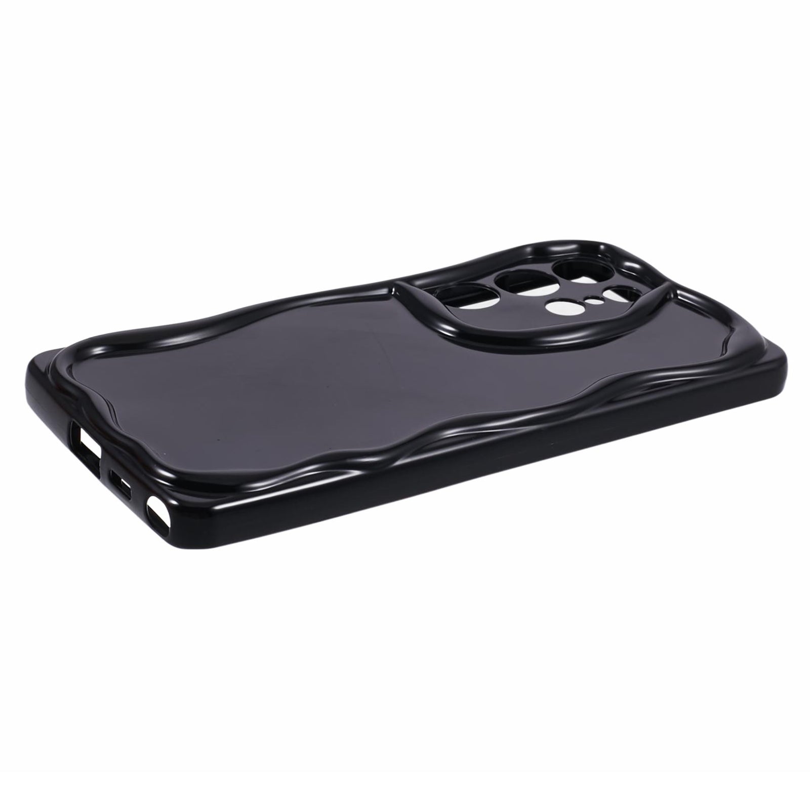 YX Series For Samsung Galaxy S24 Ultra TPU Case Wavy Edge Precise Cutout Protective Phone Cover - Black