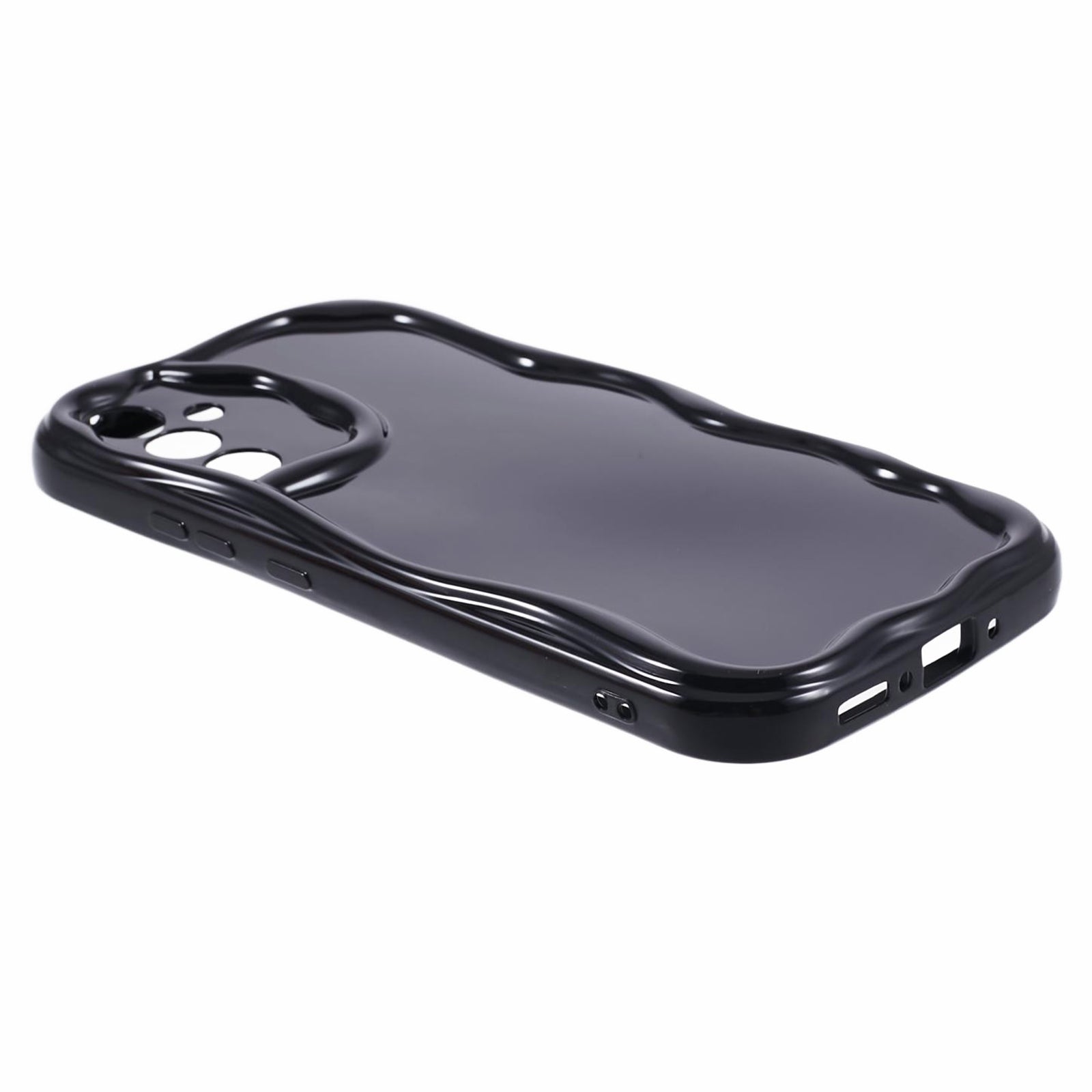 YX Series For Samsung Galaxy S24 Case Wavy Shape TPU Phone Back Protector (Precise Cutout) - Black