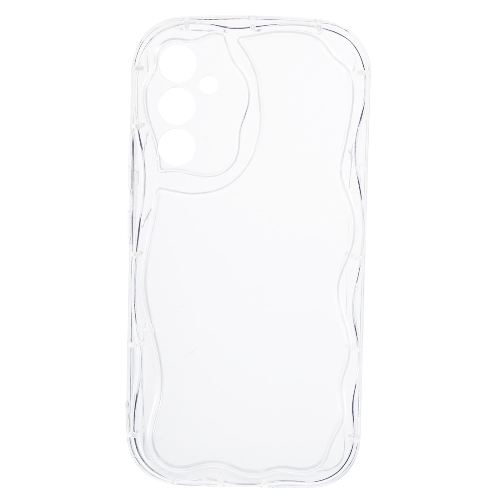 YX Series For Samsung Galaxy S24 Case Wavy Shape TPU Phone Back Protector (Precise Cutout) - Transparent