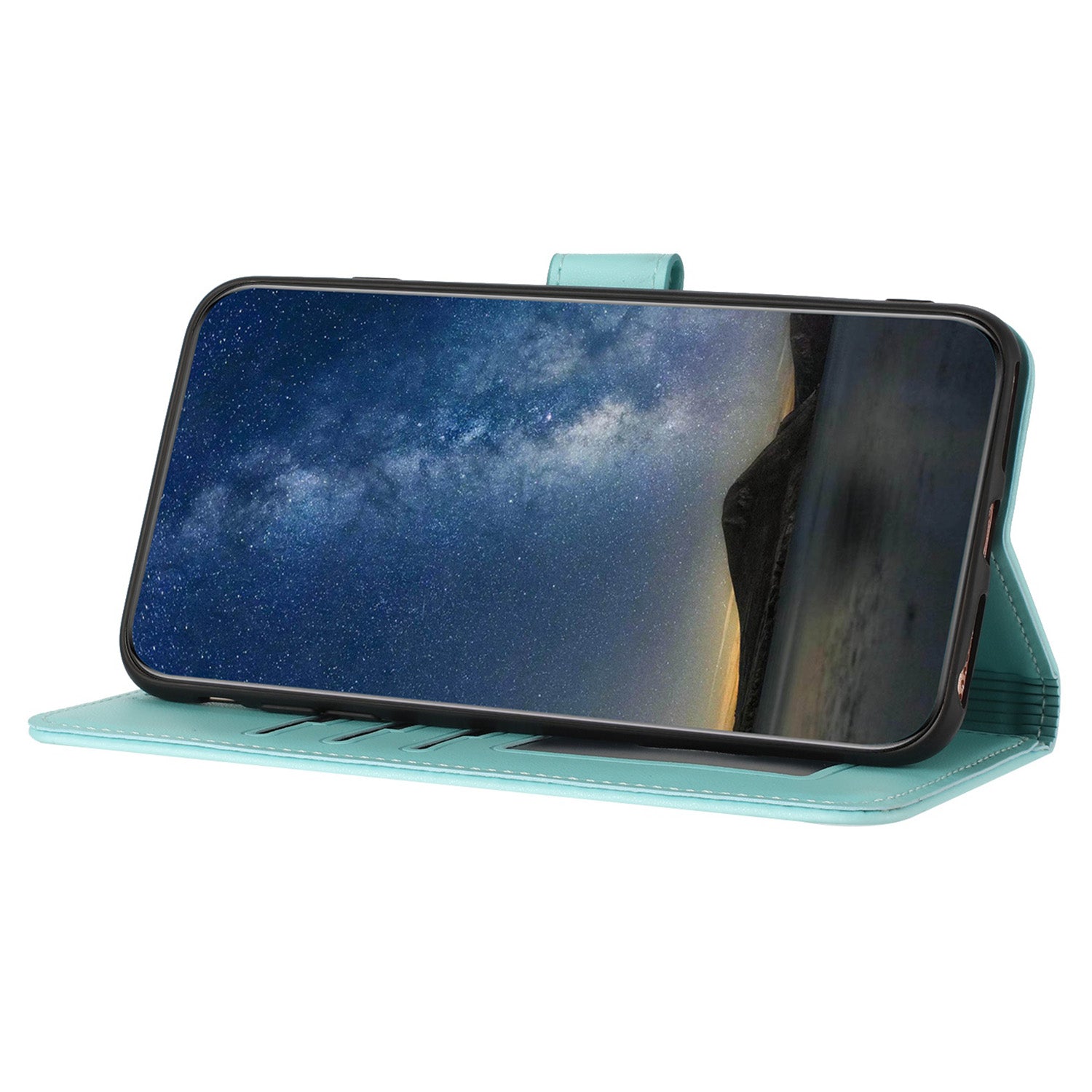 YX0050 For Samsung Galaxy S24 Ultra Case PU Leather Stand Wallet Phone Cover - Baby Blue