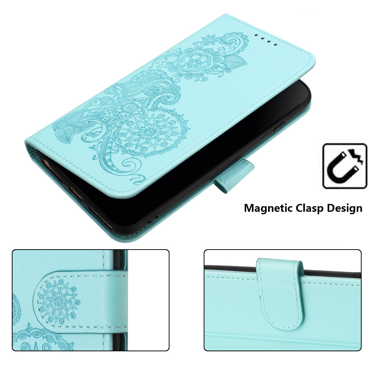 YX0050 For Samsung Galaxy S24 Ultra Case PU Leather Stand Wallet Phone Cover - Baby Blue