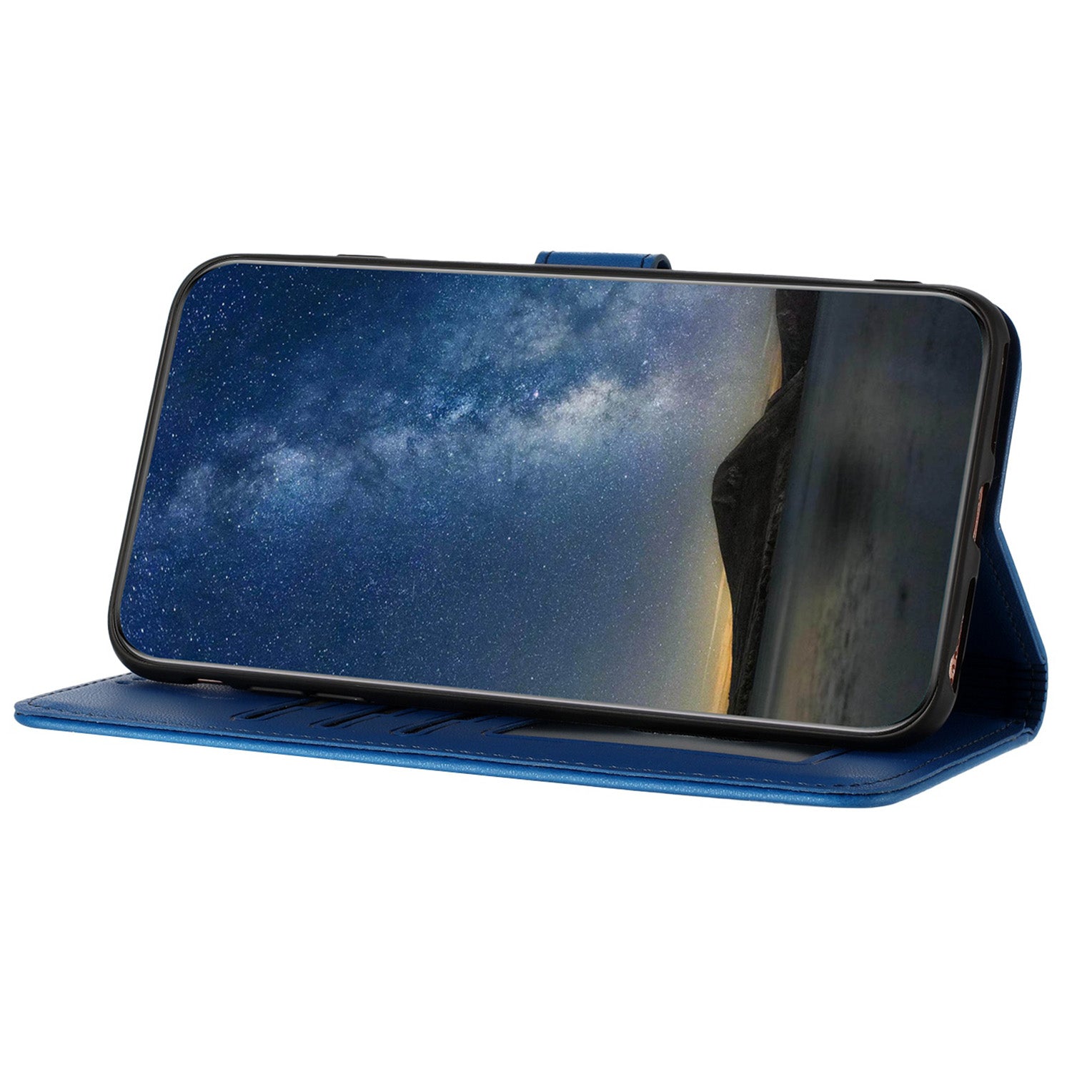 YX0050 For Samsung Galaxy S24 Leather Case Wallet Phone Stand Cover - Sapphire