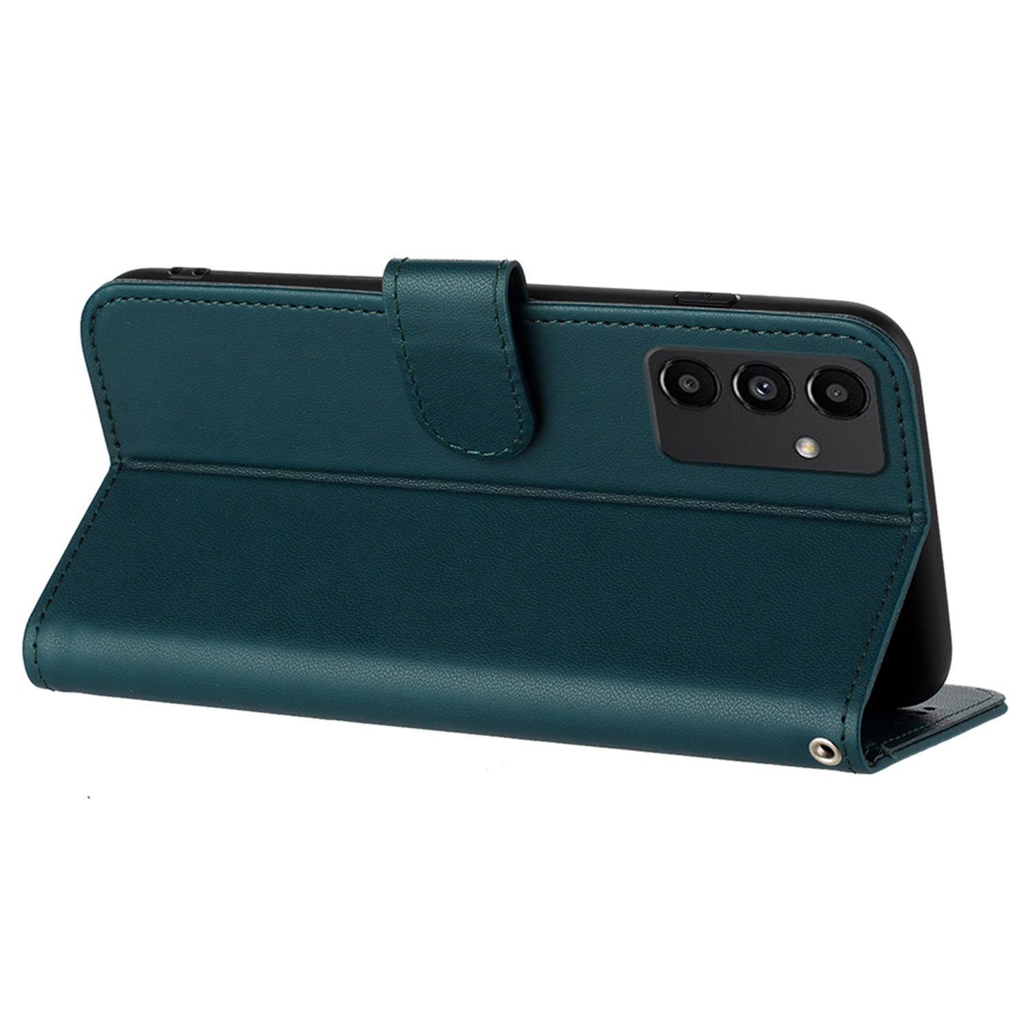 YX0050 For Samsung Galaxy S24 Leather Case Wallet Phone Stand Cover - Blackish Green