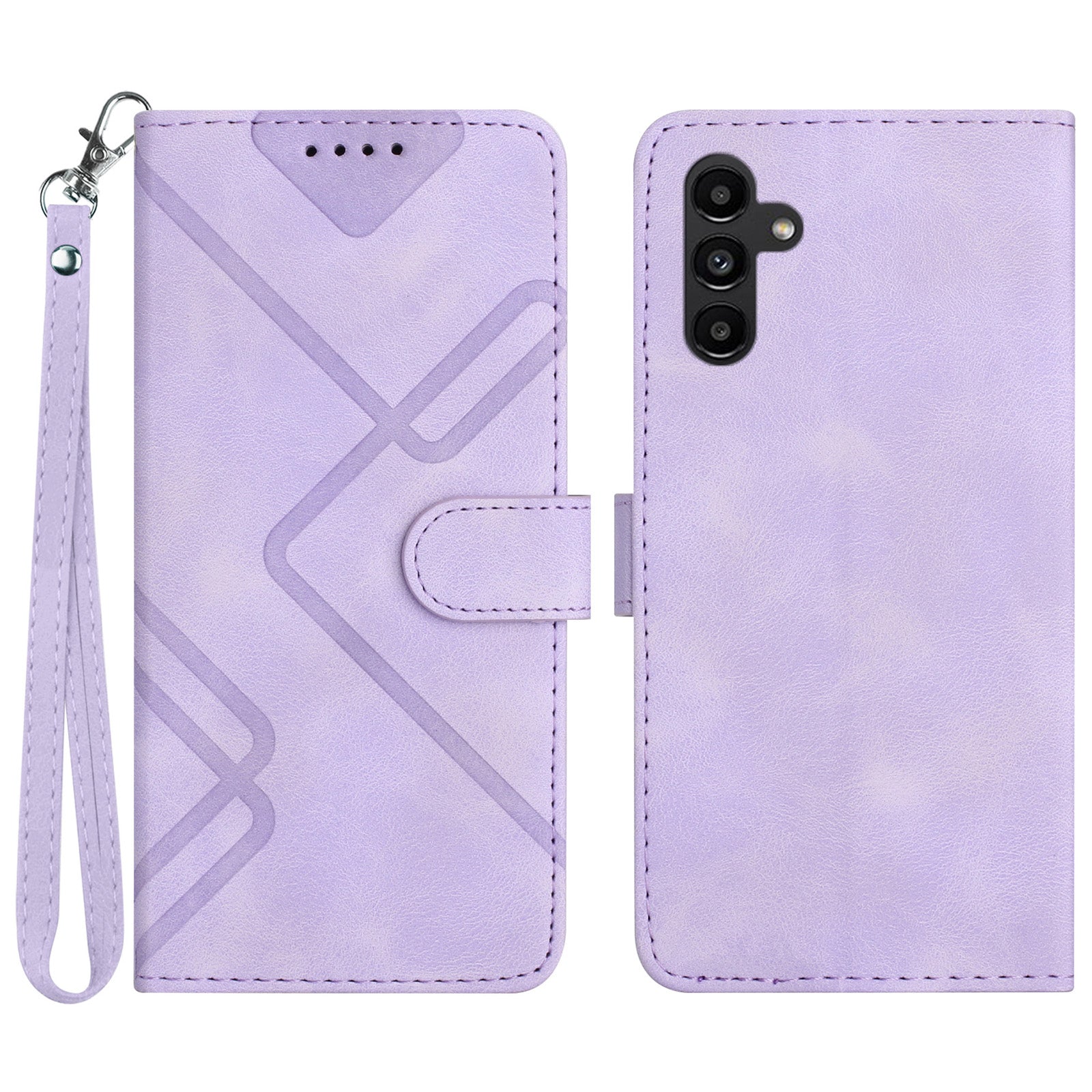 YX0040 For Samsung Galaxy S24 Case Phone Leather Cover with Stand Wallet - Light Purple