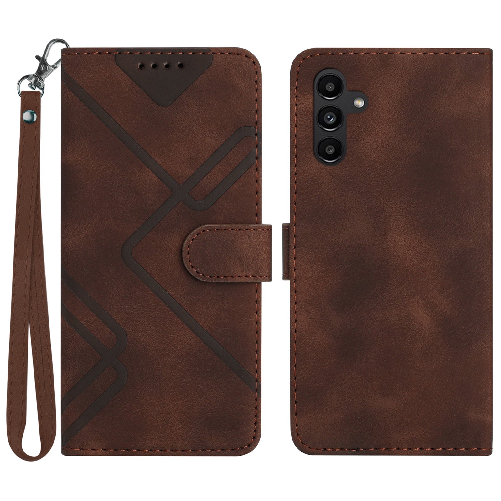 YX0040 For Samsung Galaxy S24 Case Phone Leather Cover with Stand Wallet - Coffee