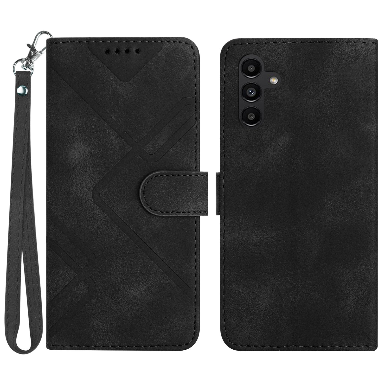 YX0040 For Samsung Galaxy S24 Case Phone Leather Cover with Stand Wallet - Black