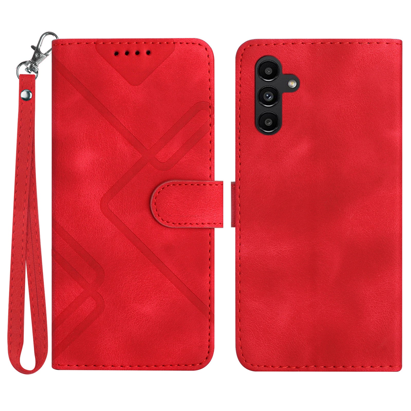 YX0040 For Samsung Galaxy S24 Case Phone Leather Cover with Stand Wallet - Red