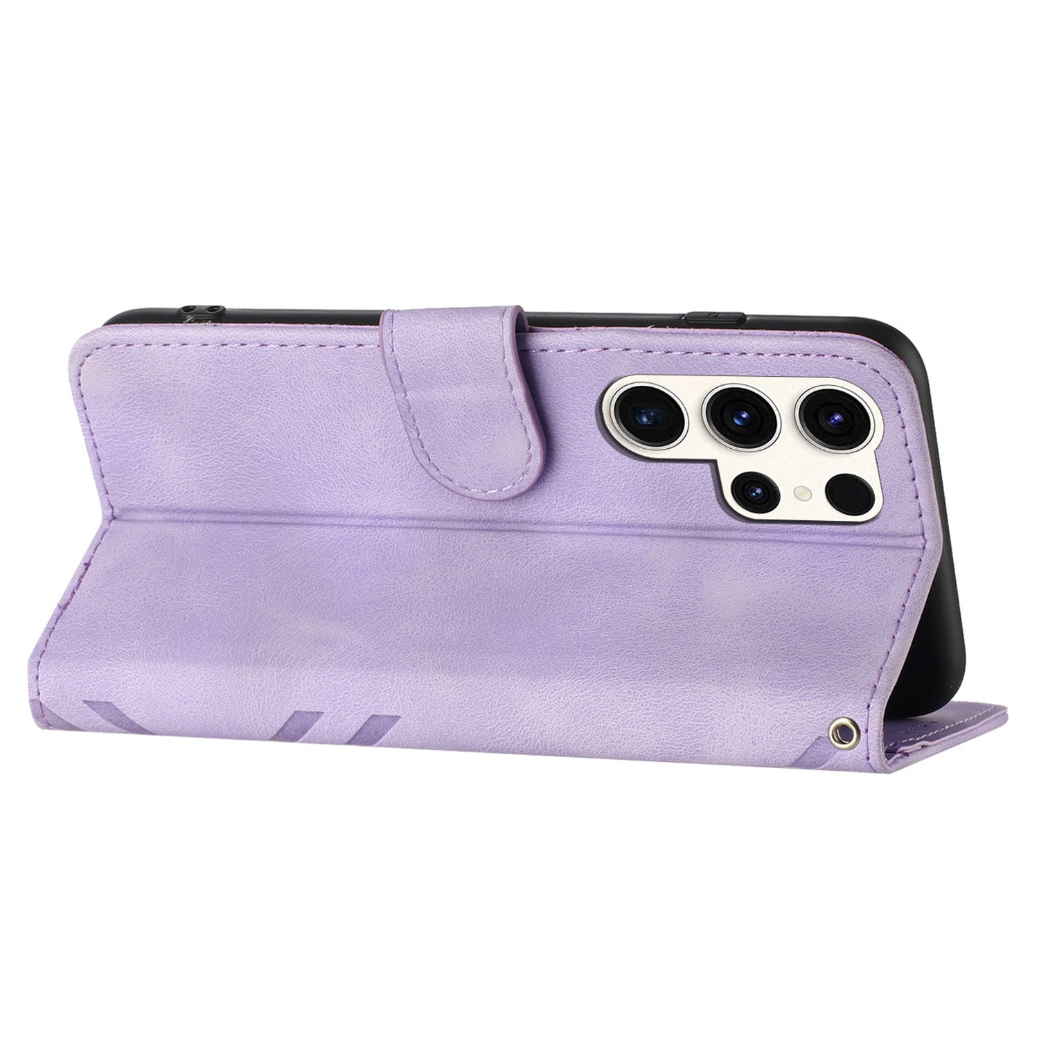 YX0040 For Samsung Galaxy S24 Ultra Case Geometric Pattern Imprinted Wallet Cover - Light Purple