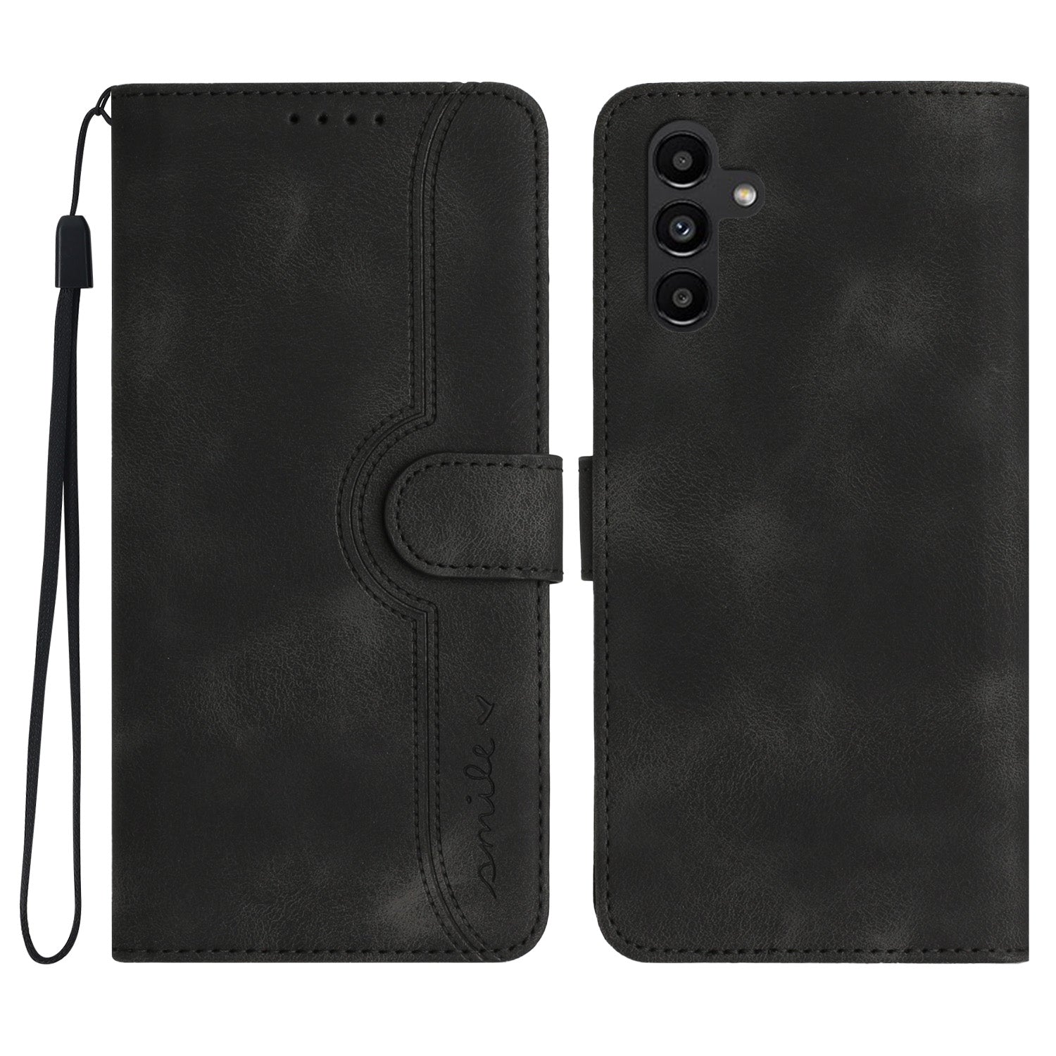 YX0030 For Samsung Galaxy S24+ Case Leather Phone Cover with Wallet Stand - Black