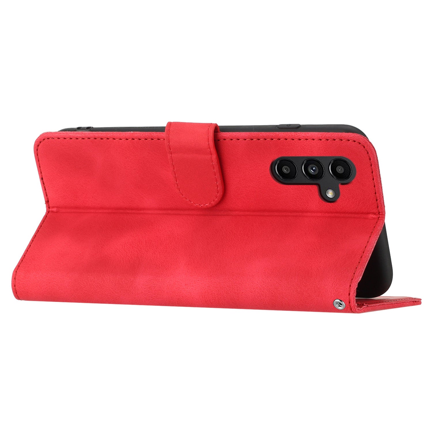 YX0030 For Samsung Galaxy S24+ Case Leather Phone Cover with Wallet Stand - Red