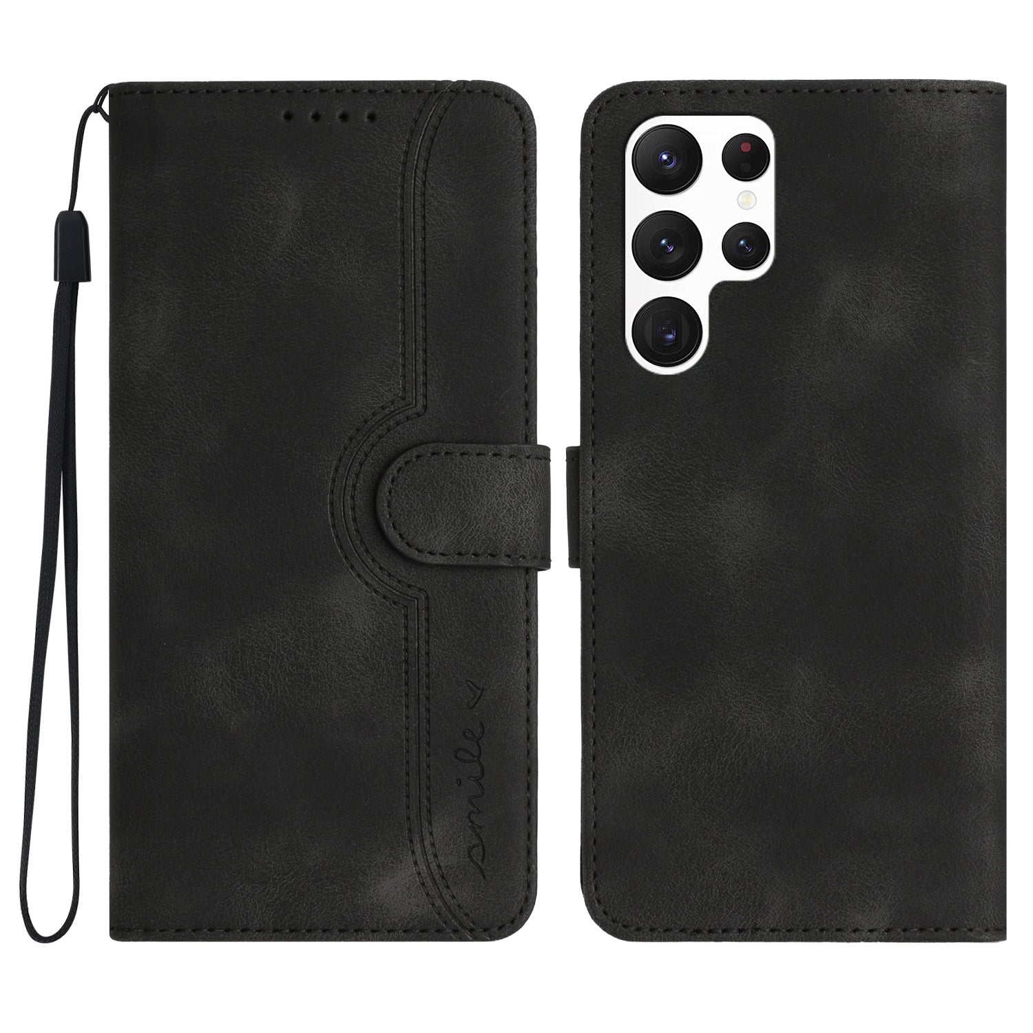 YX0030 For Samsung Galaxy S24 Ultra Case Wallet Phone Leather Cover - Black