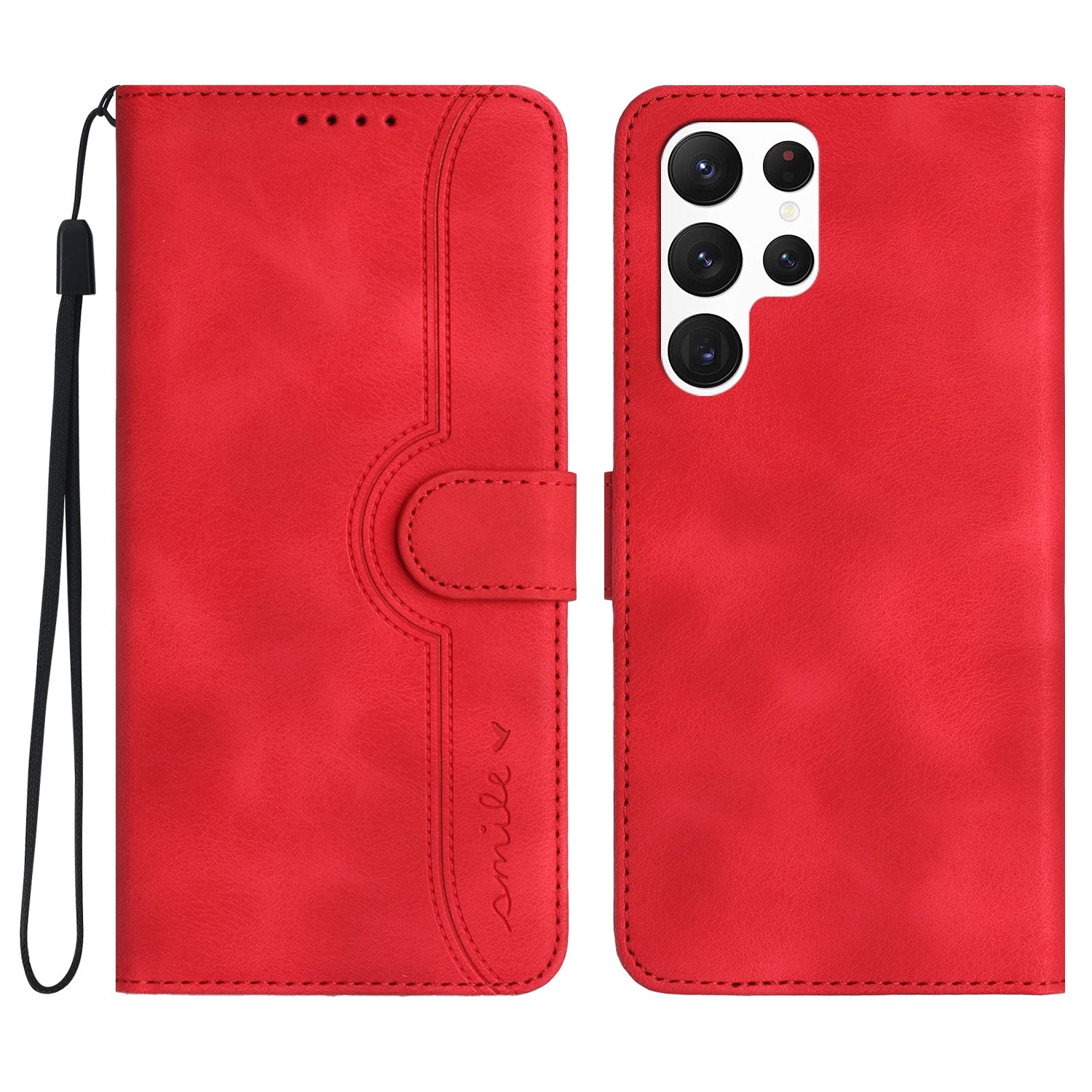 YX0030 For Samsung Galaxy S24 Ultra Case Wallet Phone Leather Cover - Red