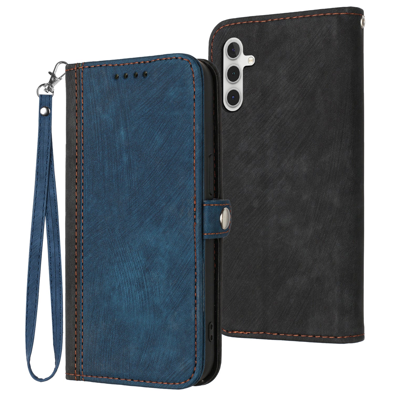 YX0020 For Samsung Galaxy S24 Wallet Case PU Leather Anti-scratch Phone Cover - Sapphire