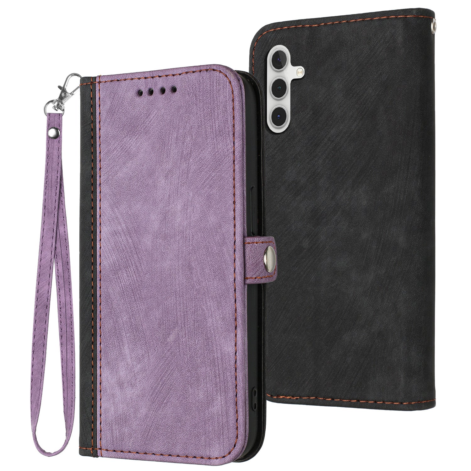 YX0020 For Samsung Galaxy S24 Wallet Case PU Leather Anti-scratch Phone Cover - Purple