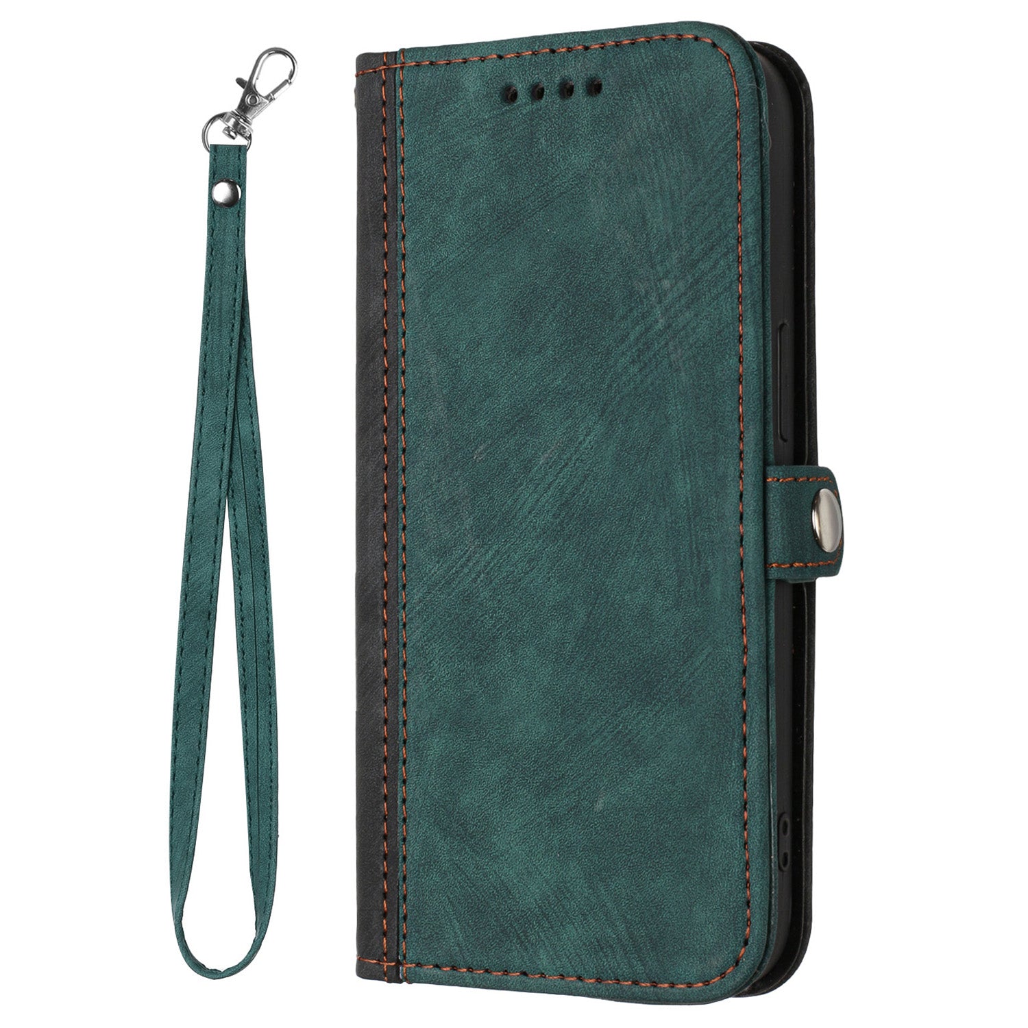 YX0020 For Samsung Galaxy S24+ Case Wallet Stand Folio Flip Phone Cover - Blackish Green