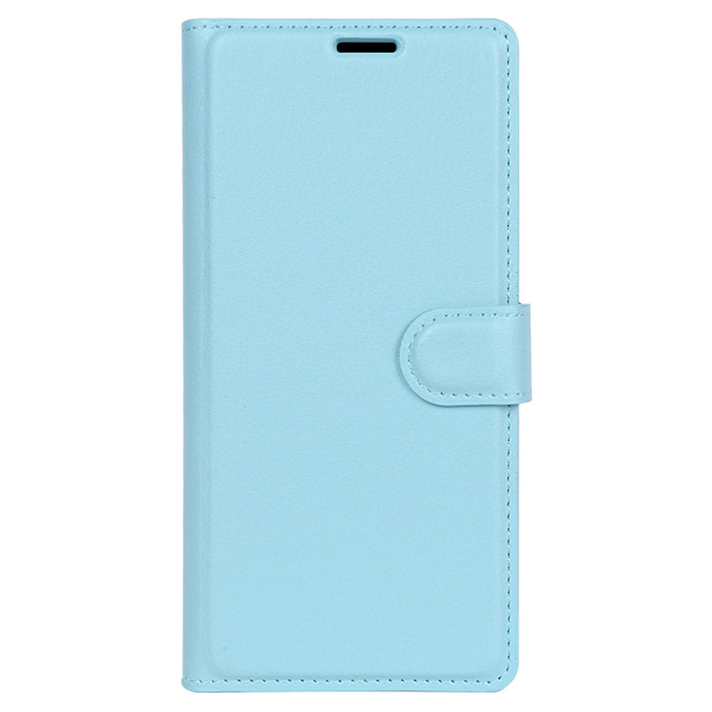 For Samsung Galaxy S24 Ultra Case Litchi Texture Wallet Phone Cover with Stand - Blue