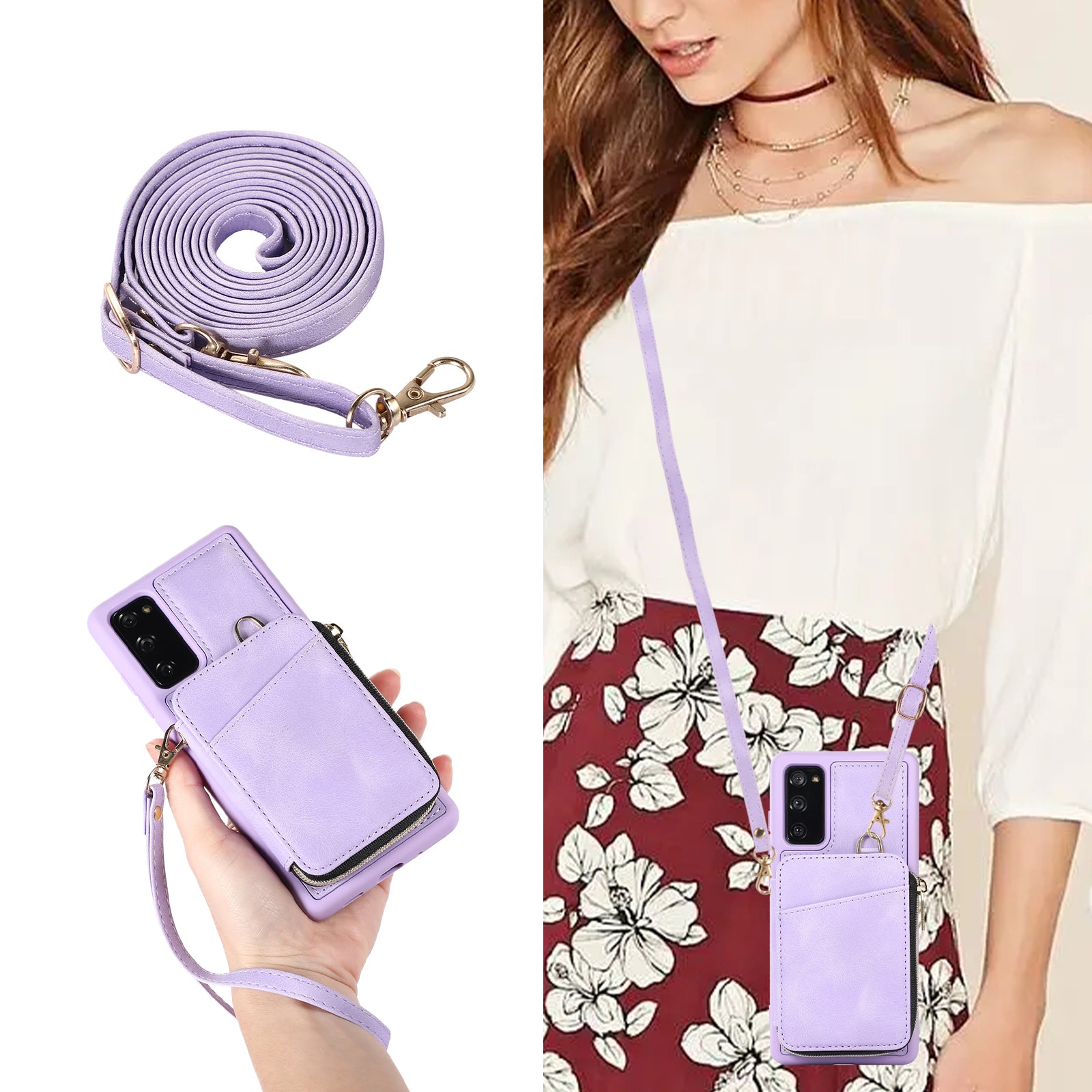 For Samsung Galaxy S20 FE / S20 FE 5G / S20 FE 2022 / S20 Lite PU+TPU Cell Phone Case - Purple