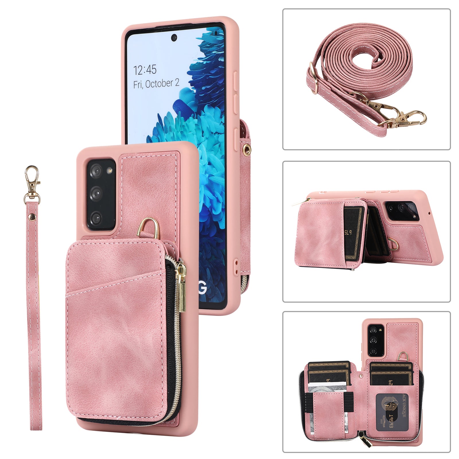 For Samsung Galaxy S20 FE / S20 FE 5G / S20 FE 2022 / S20 Lite PU+TPU Cell Phone Case - Pink