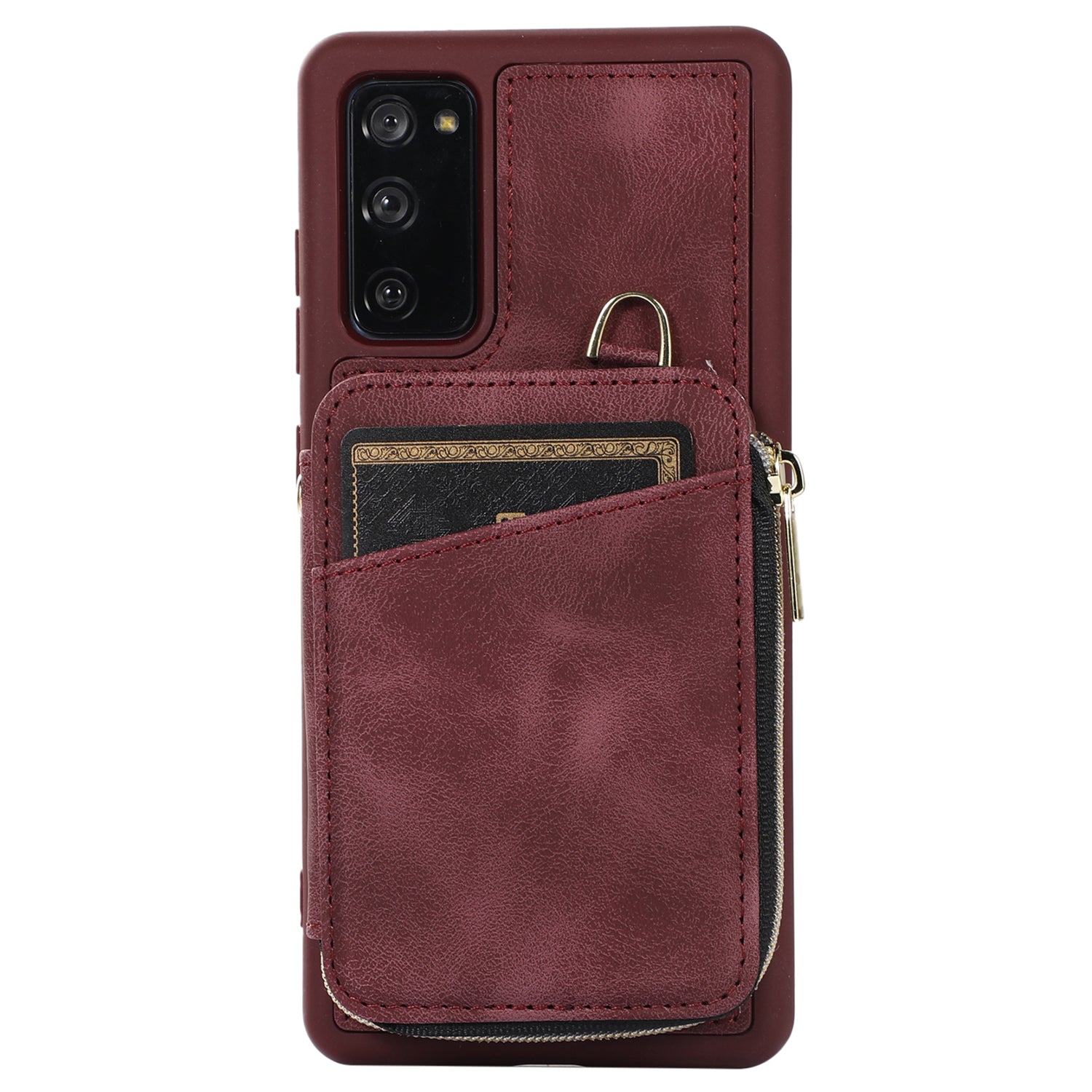 For Samsung Galaxy S20 FE / S20 FE 5G / S20 FE 2022 / S20 Lite PU+TPU Cell Phone Case - Wine Red