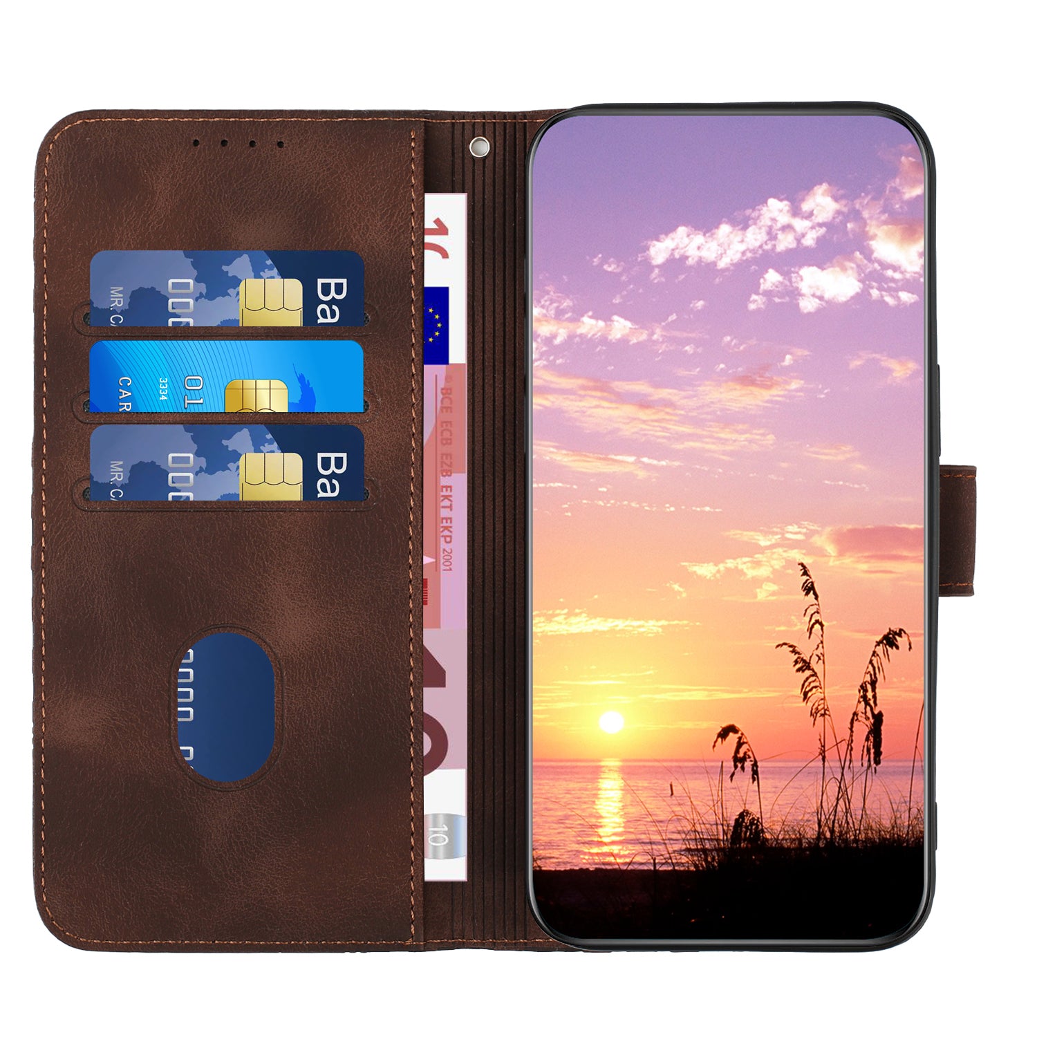 YX0060 For Samsung Galaxy S24 Ultra Cell Phone Case Elephant Head Imprinted Leather Cover - Coffee