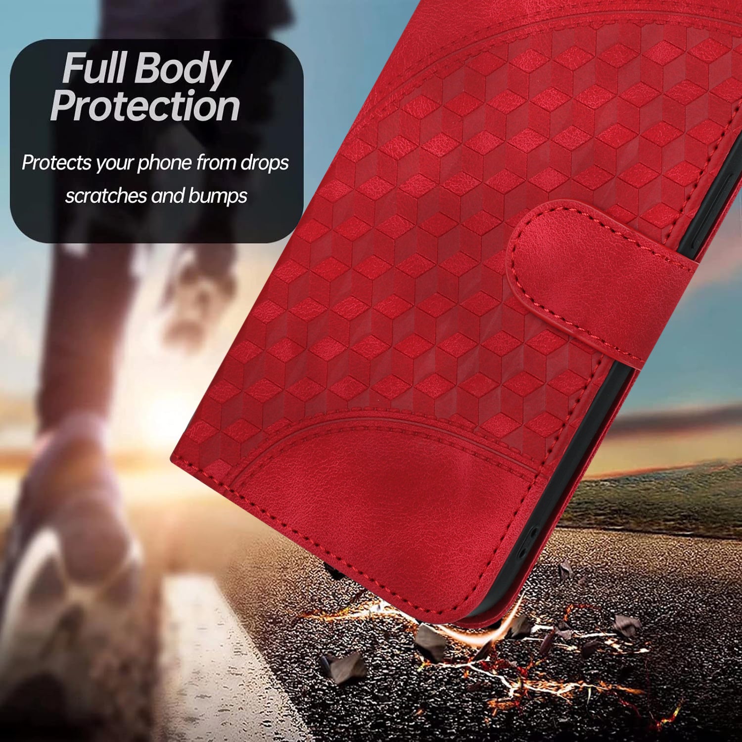 YX0060 For Samsung Galaxy S24 Ultra Cell Phone Case Elephant Head Imprinted Leather Cover - Red