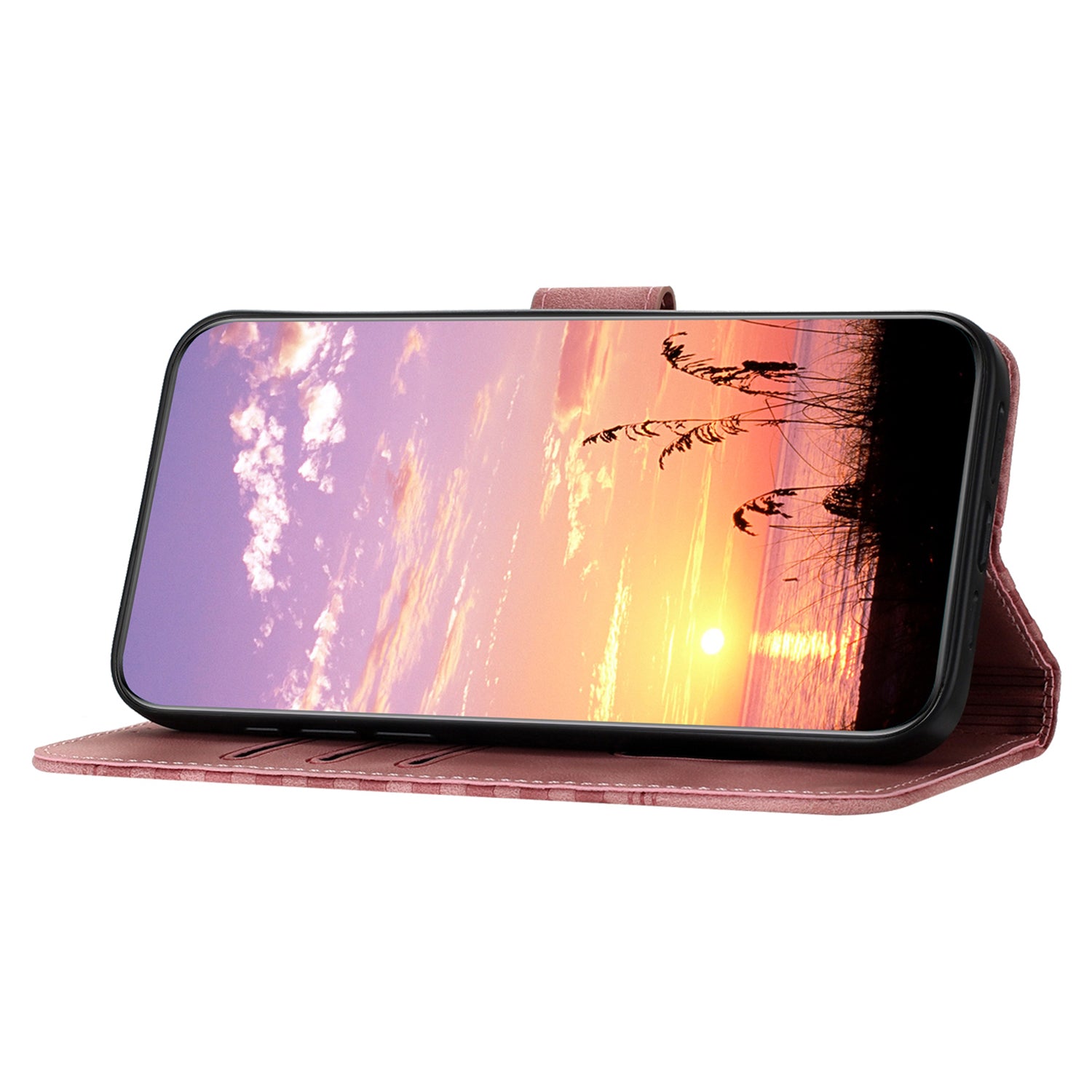 YX0060 For Samsung Galaxy S24 Ultra Cell Phone Case Elephant Head Imprinted Leather Cover - Pink