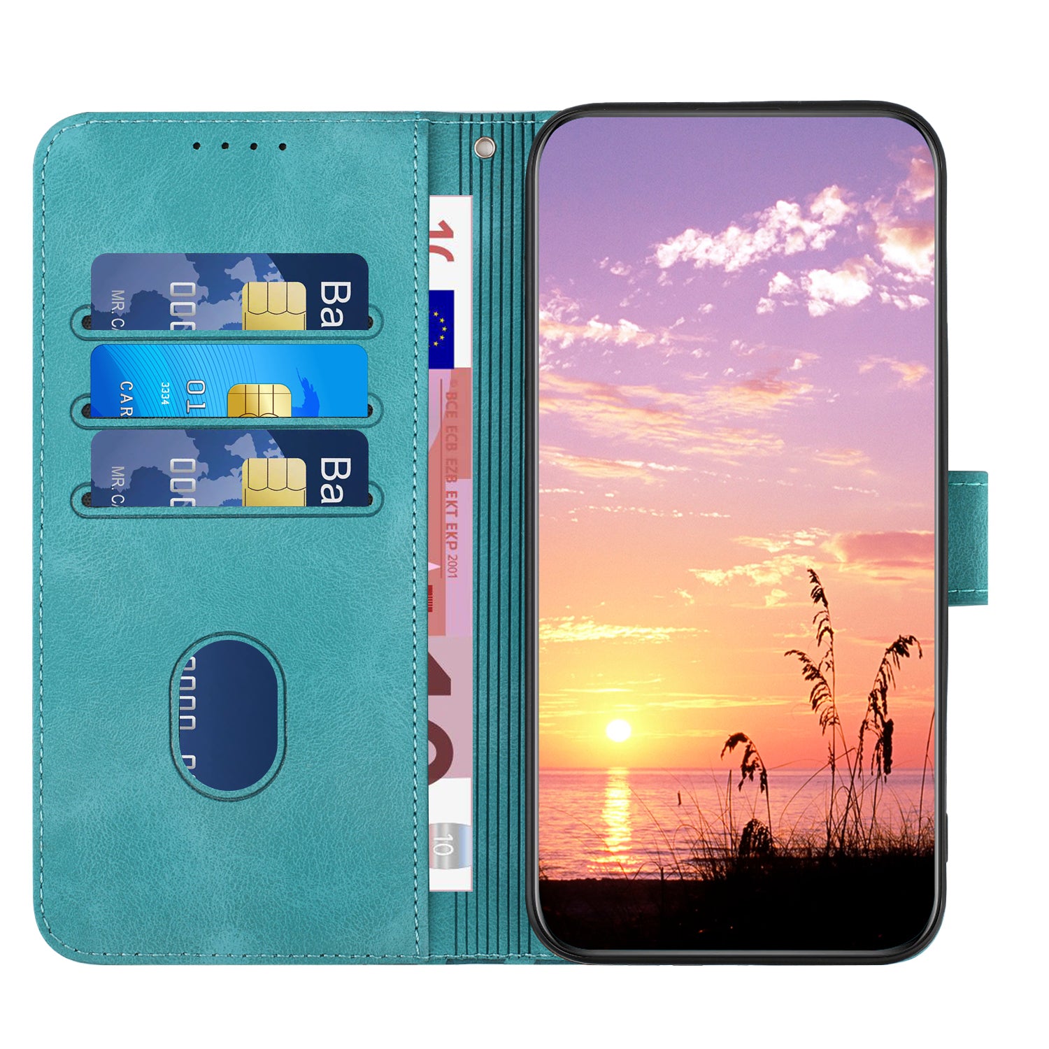 YX0060 For Samsung Galaxy S24 Ultra Cell Phone Case Elephant Head Imprinted Leather Cover - Baby Blue