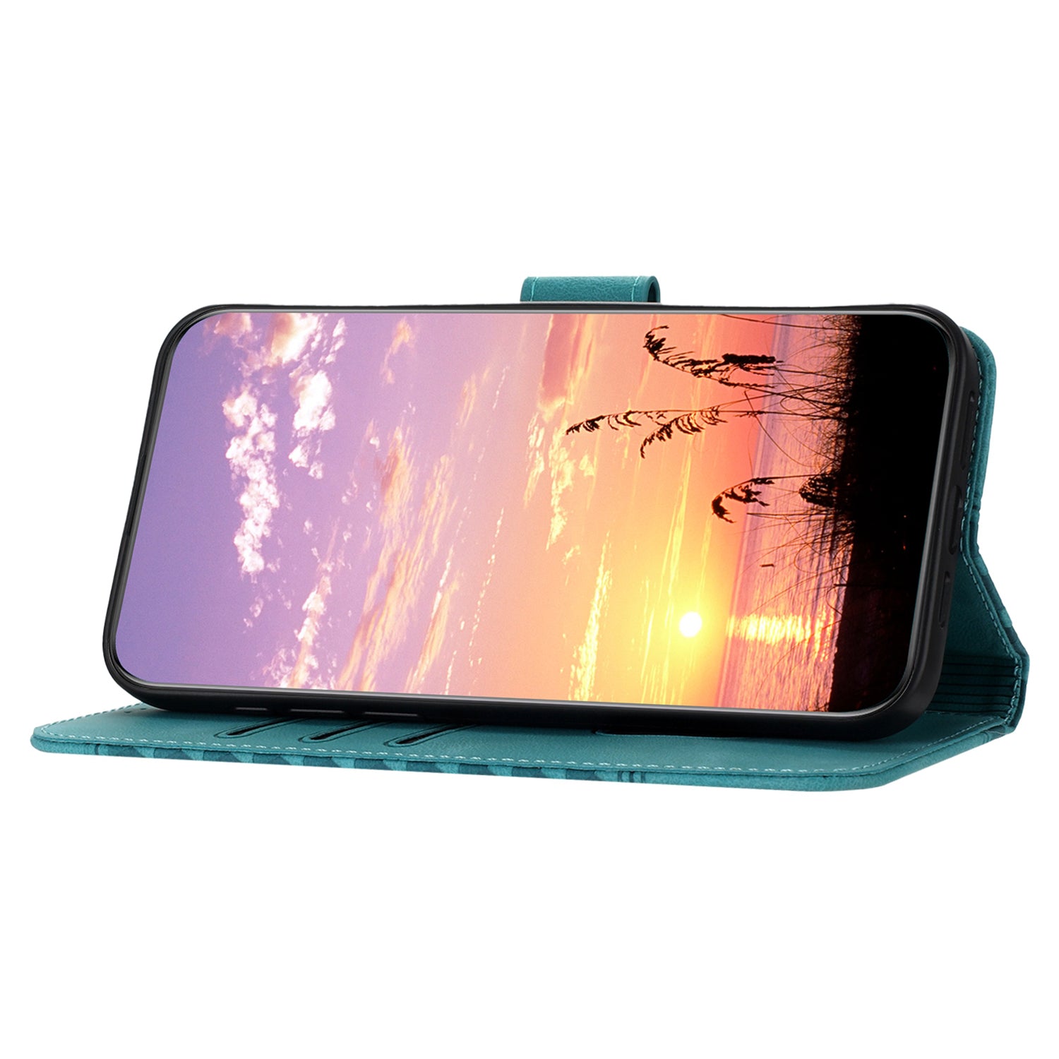 YX0060 For Samsung Galaxy S24 Ultra Cell Phone Case Elephant Head Imprinted Leather Cover - Baby Blue