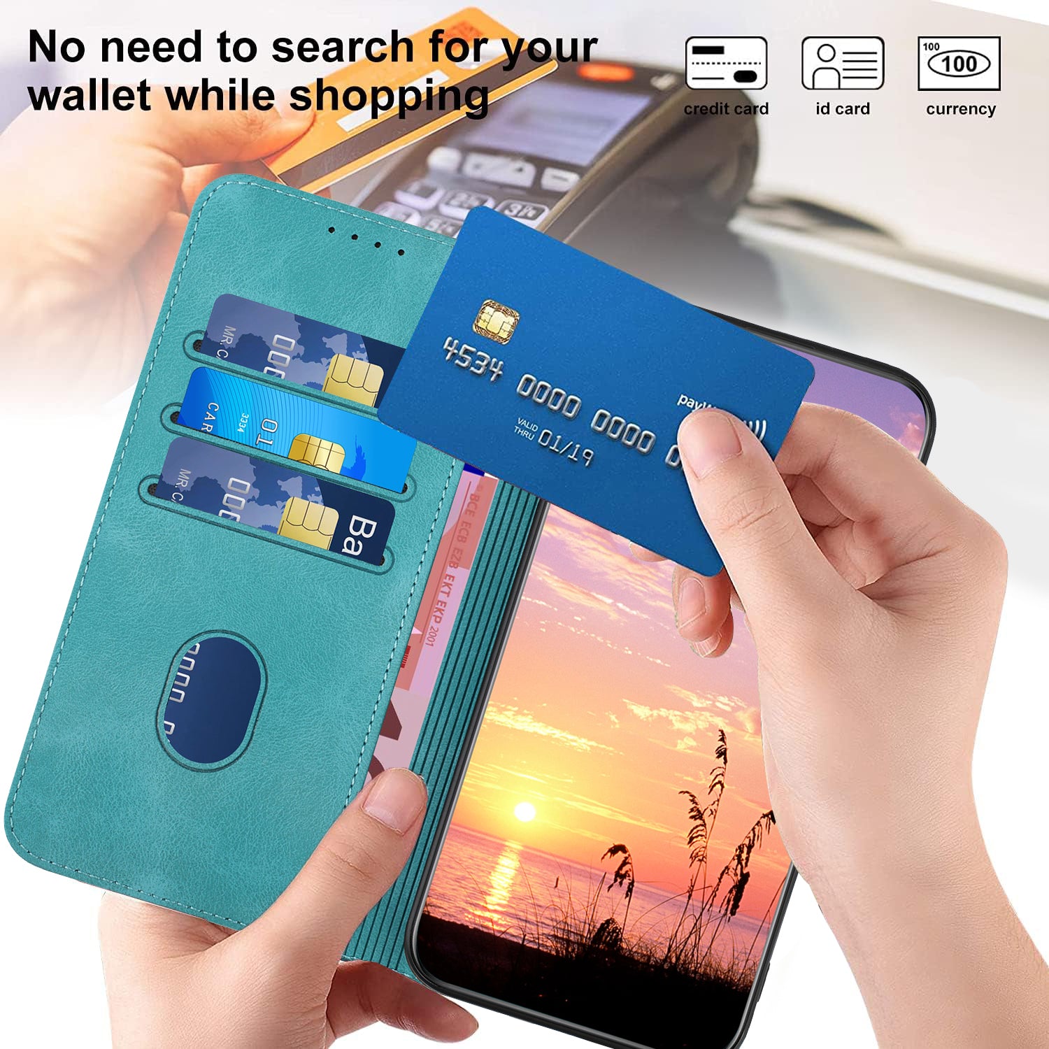 YX0060 For Samsung Galaxy S24 Ultra Cell Phone Case Elephant Head Imprinted Leather Cover - Baby Blue