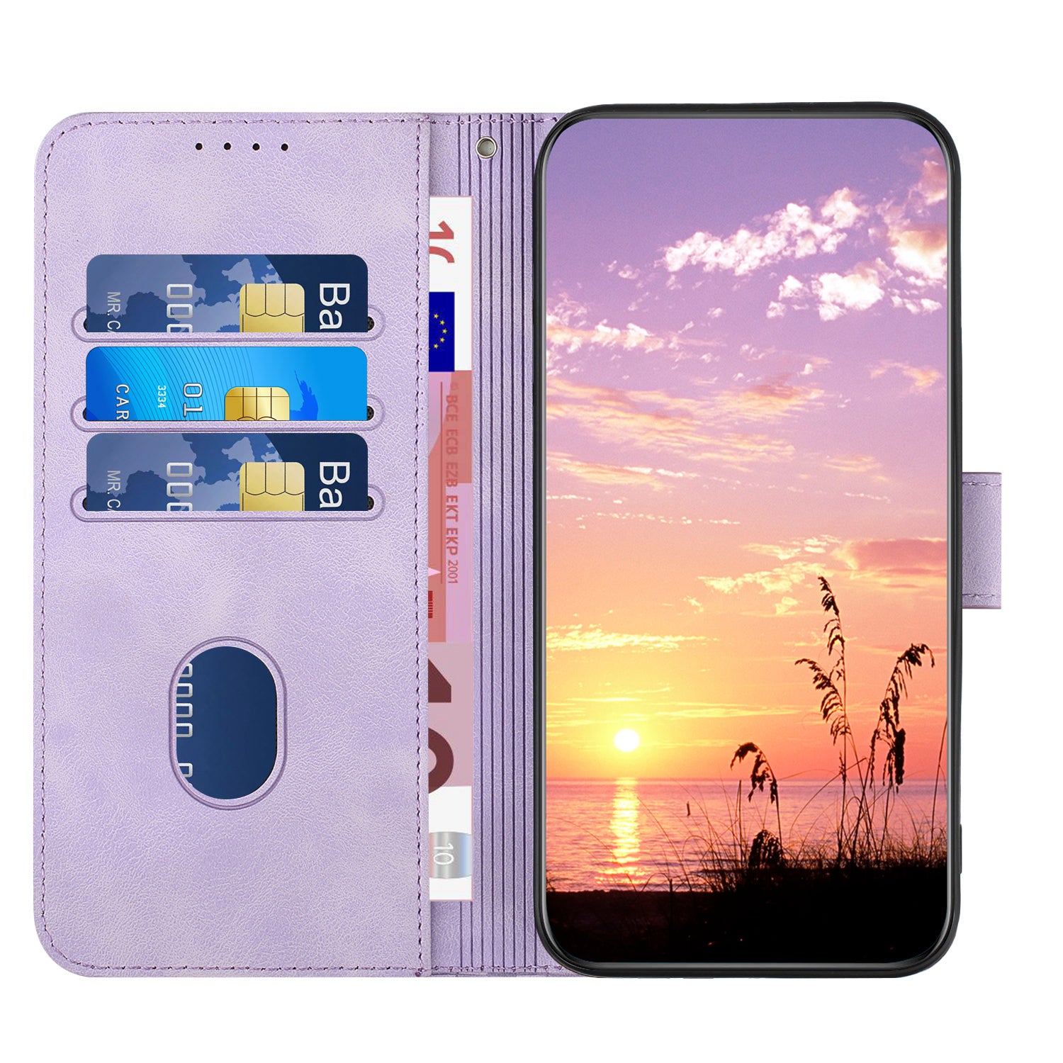 YX0060 For Samsung Galaxy S24 Ultra Cell Phone Case Elephant Head Imprinted Leather Cover - Purple