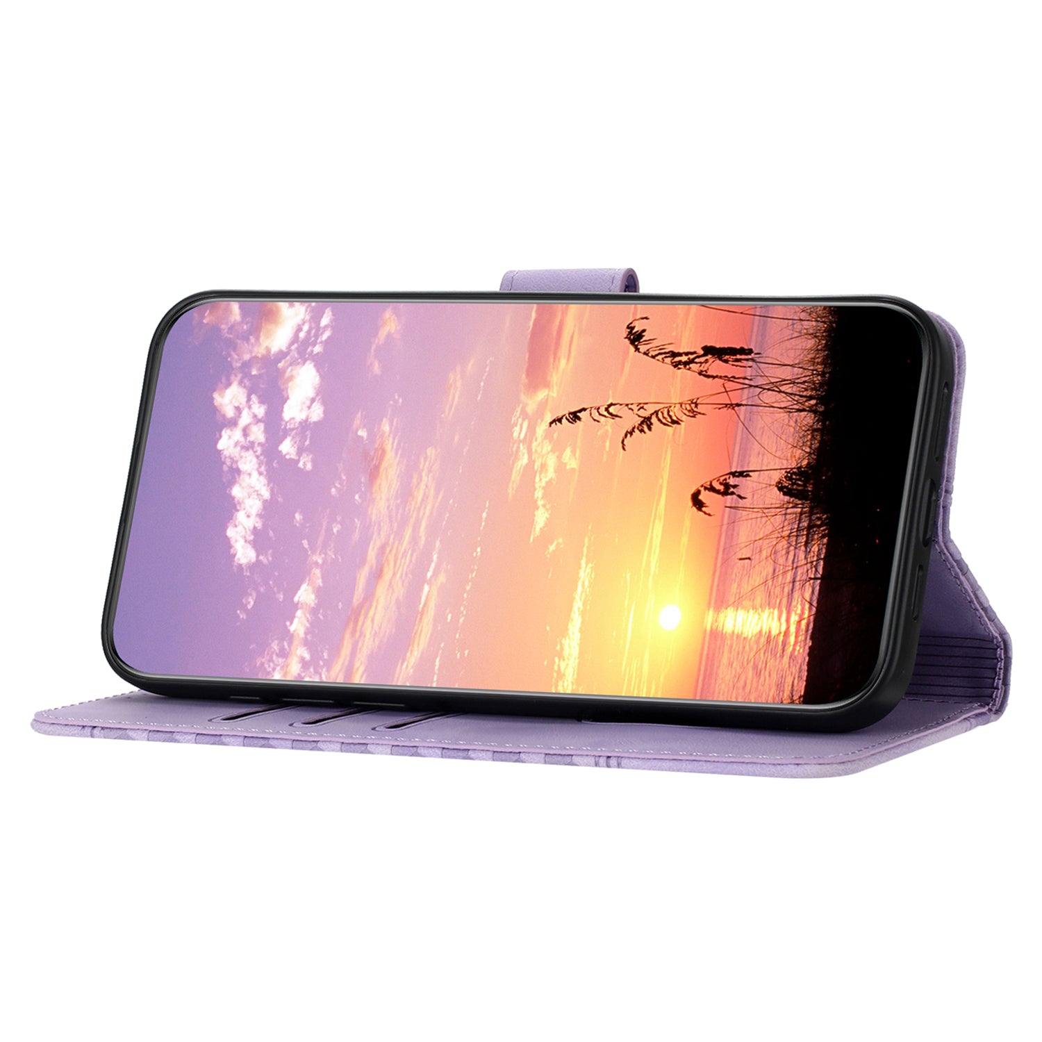 YX0060 For Samsung Galaxy S24 Ultra Cell Phone Case Elephant Head Imprinted Leather Cover - Purple