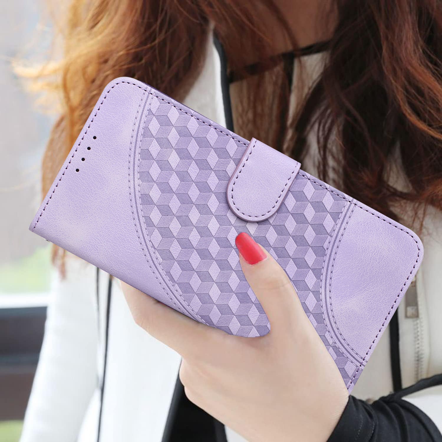 YX0060 For Samsung Galaxy S24 Ultra Cell Phone Case Elephant Head Imprinted Leather Cover - Purple