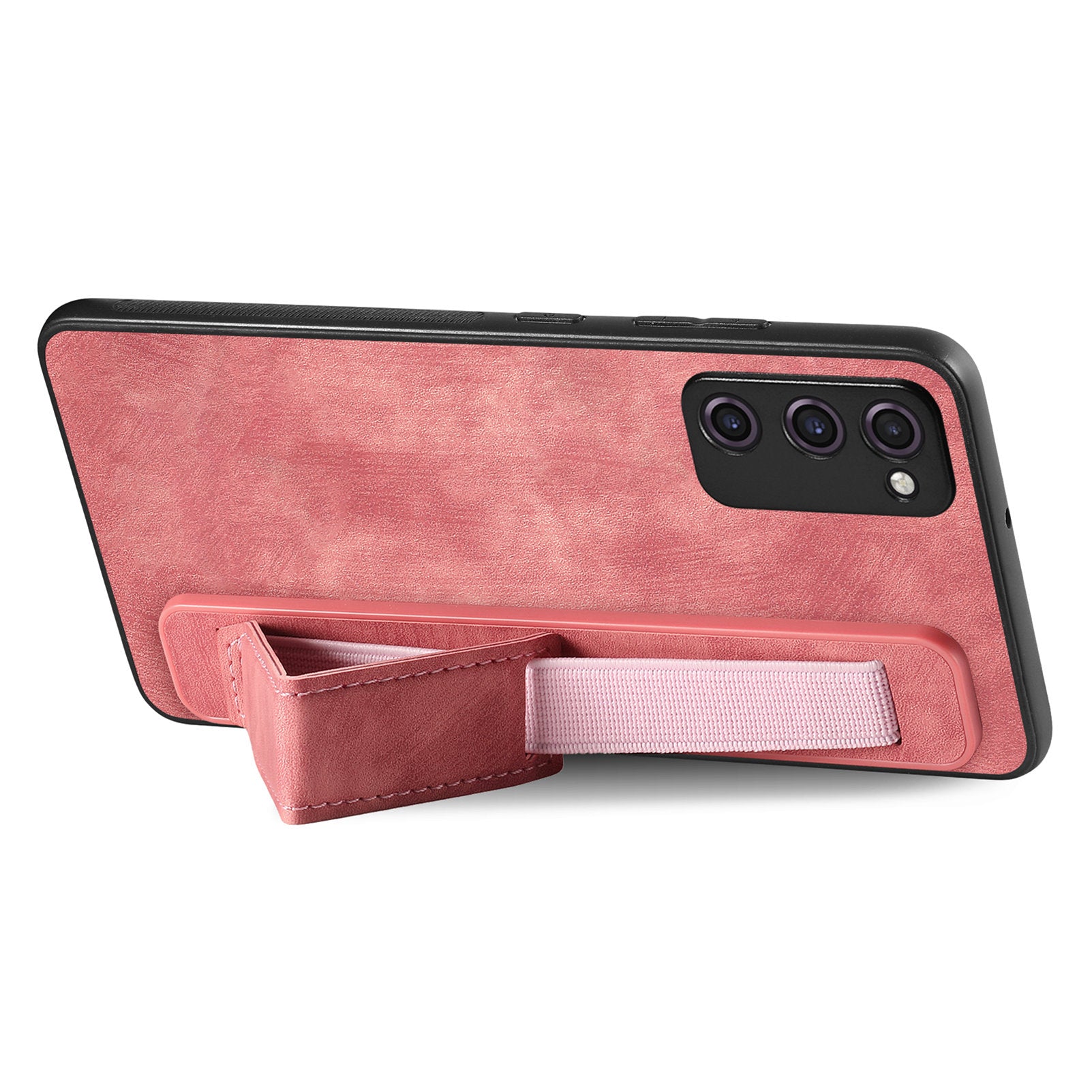 D11 For Samsung Galaxy S20 FE / S20 FE 5G / S20 FE 2022 / S20 Lite Retro Phone Case Wristband Kickstand - Pink