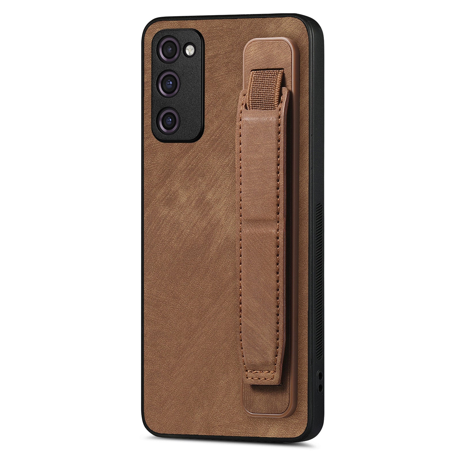 D11 For Samsung Galaxy S20 FE / S20 FE 5G / S20 FE 2022 / S20 Lite Retro Phone Case Wristband Kickstand - Brown