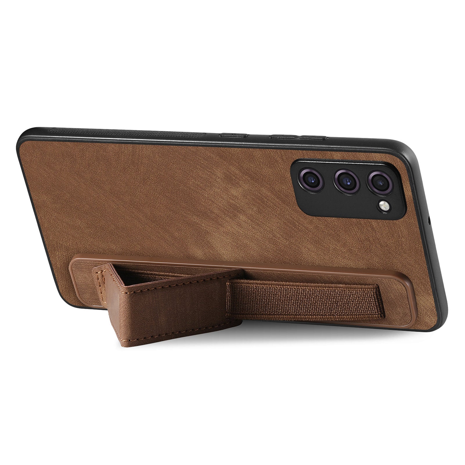 D11 For Samsung Galaxy S20 FE / S20 FE 5G / S20 FE 2022 / S20 Lite Retro Phone Case Wristband Kickstand - Brown