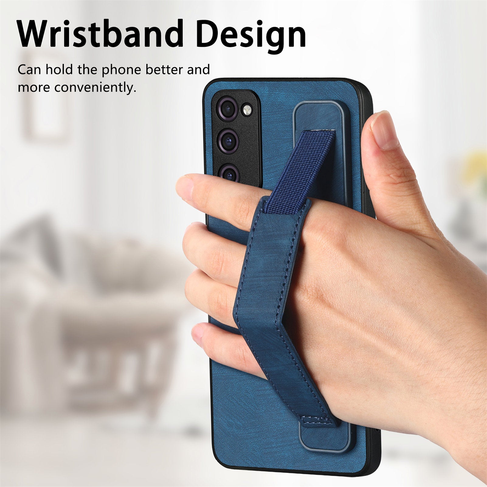 D11 For Samsung Galaxy S20 FE / S20 FE 5G / S20 FE 2022 / S20 Lite Retro Phone Case Wristband Kickstand - Blue