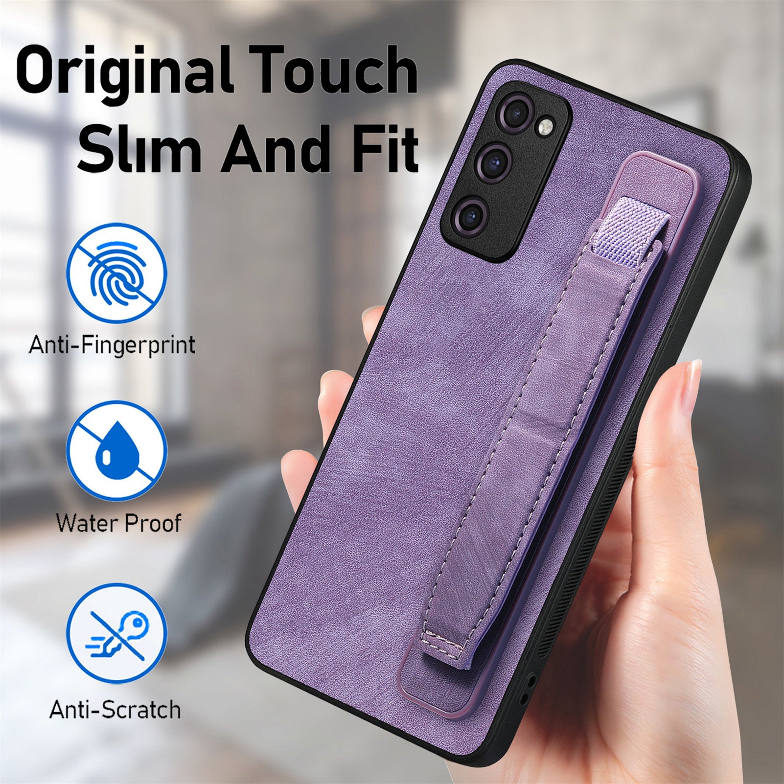 D11 For Samsung Galaxy S20 FE / S20 FE 5G / S20 FE 2022 / S20 Lite Retro Phone Case Wristband Kickstand - Purple