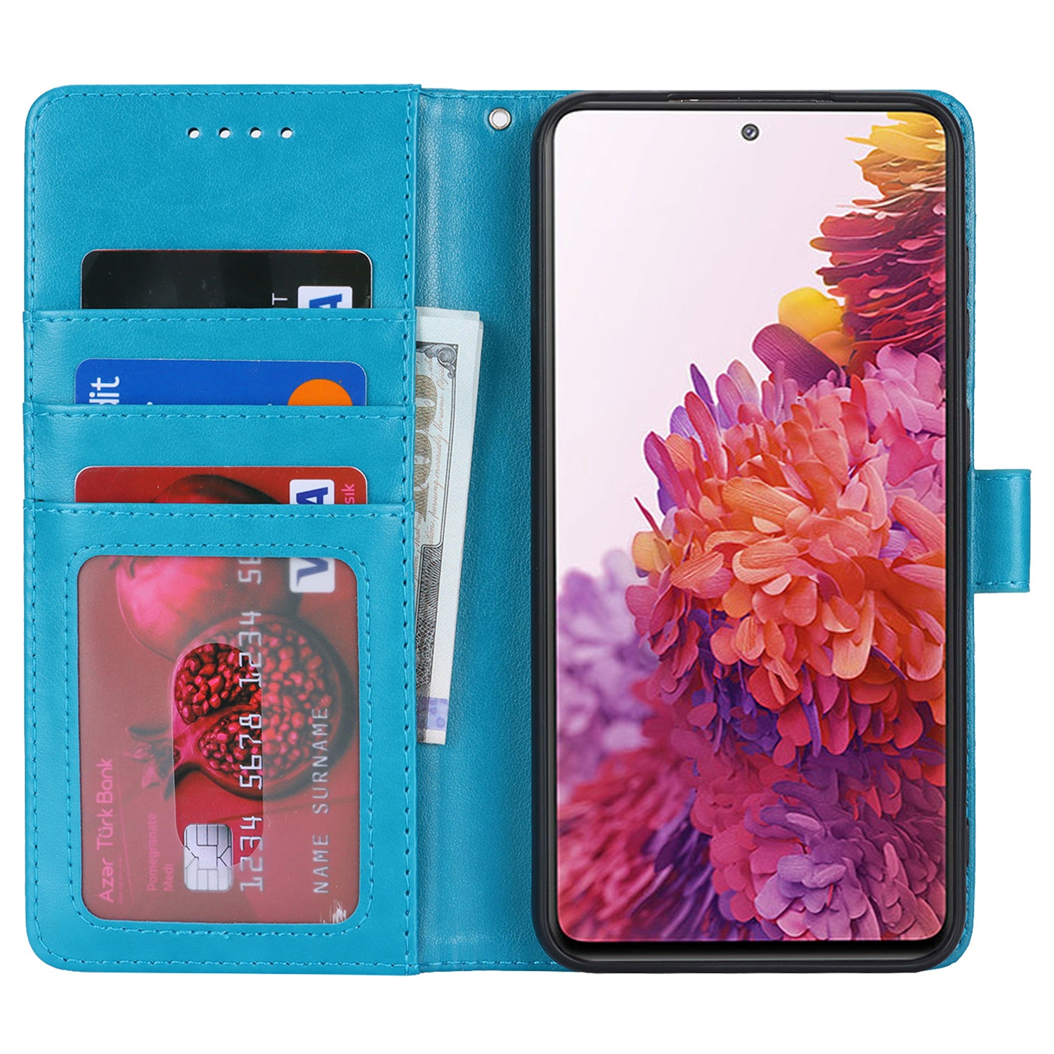 For Samsung Galaxy S20 FE 4G / FE 5G / S20 Lite / S20 FE 2022 Case R61 Texture Wallet PU Leather Phone Cover - Blue