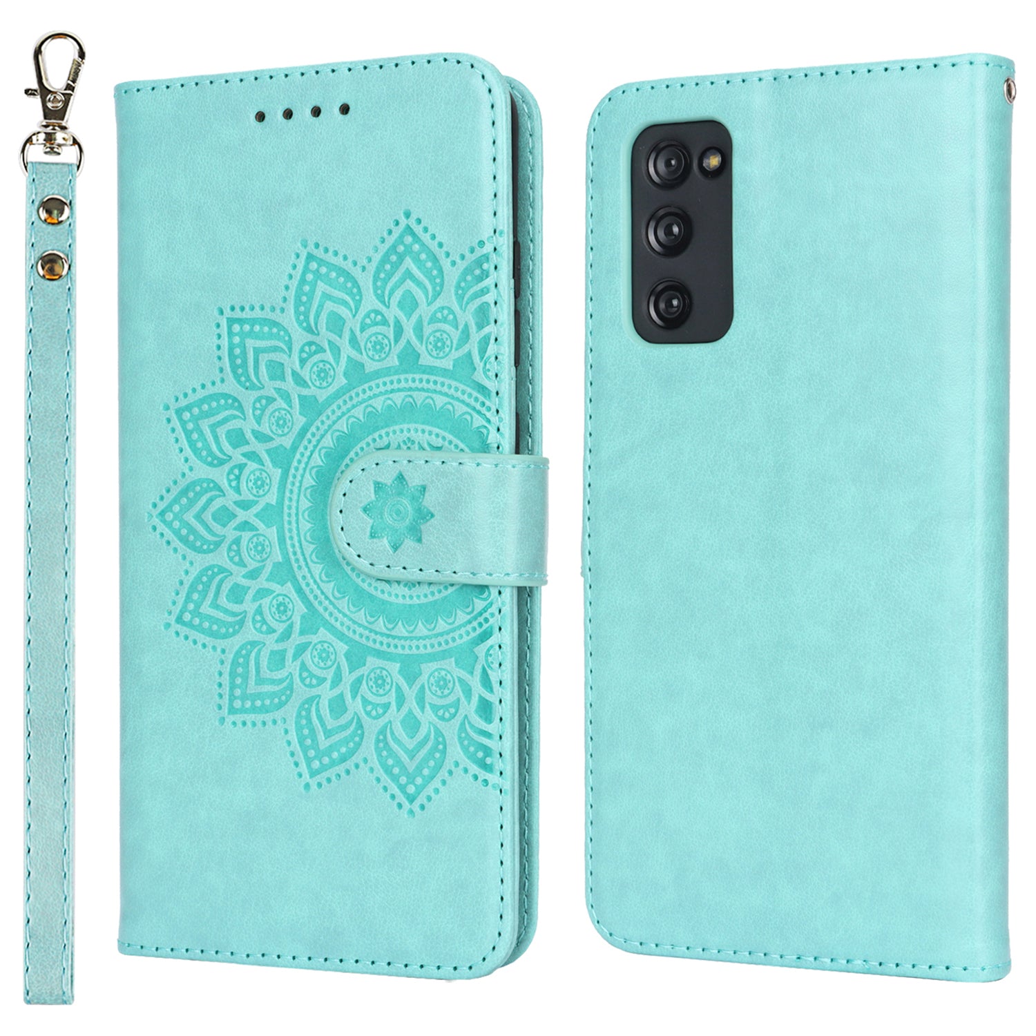 For Samsung Galaxy S20 FE 4G / FE 5G / S20 Lite / S20 FE 2022 Case R61 Texture Wallet PU Leather Phone Cover - Light Green