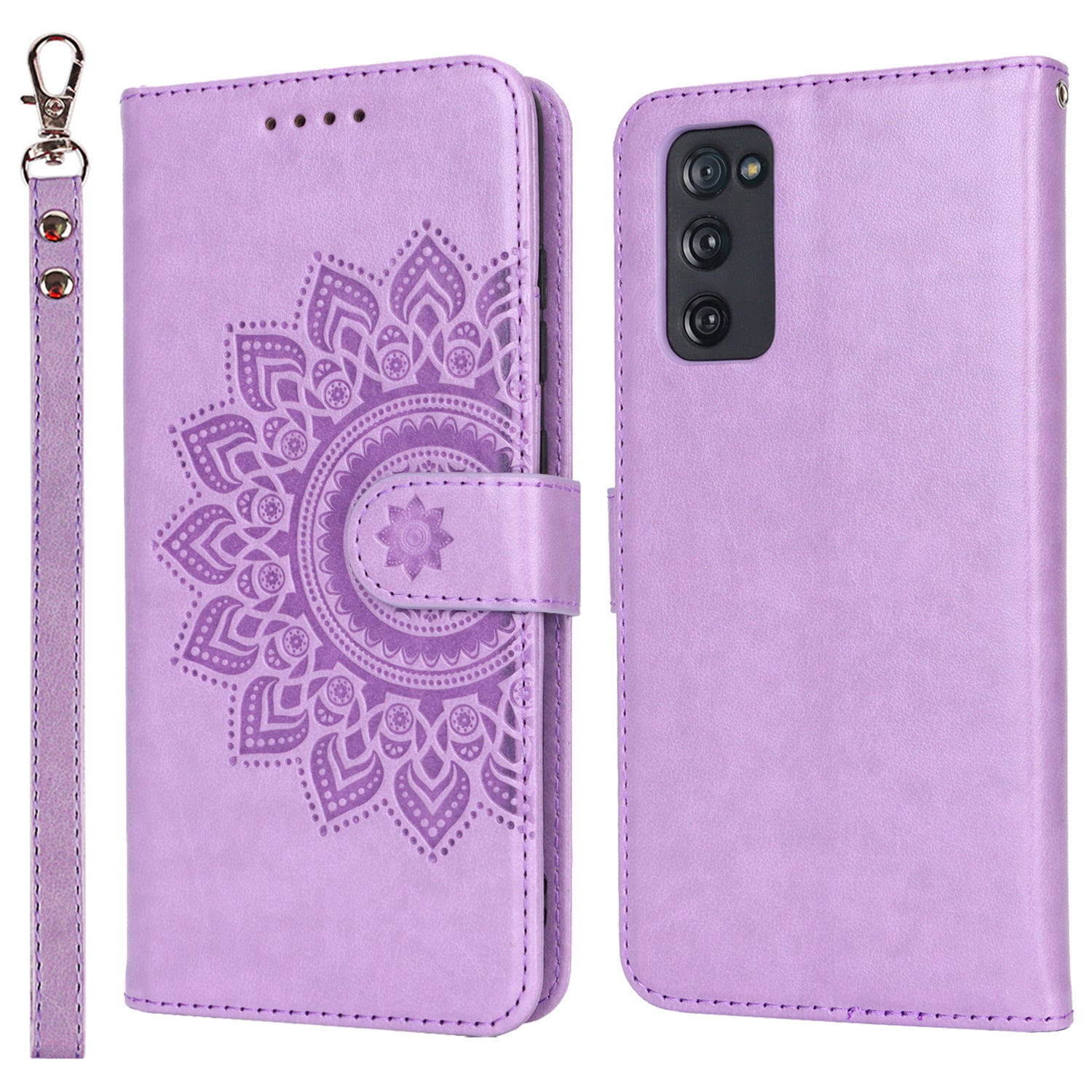 For Samsung Galaxy S20 FE 4G / FE 5G / S20 Lite / S20 FE 2022 Case R61 Texture Wallet PU Leather Phone Cover - Purple