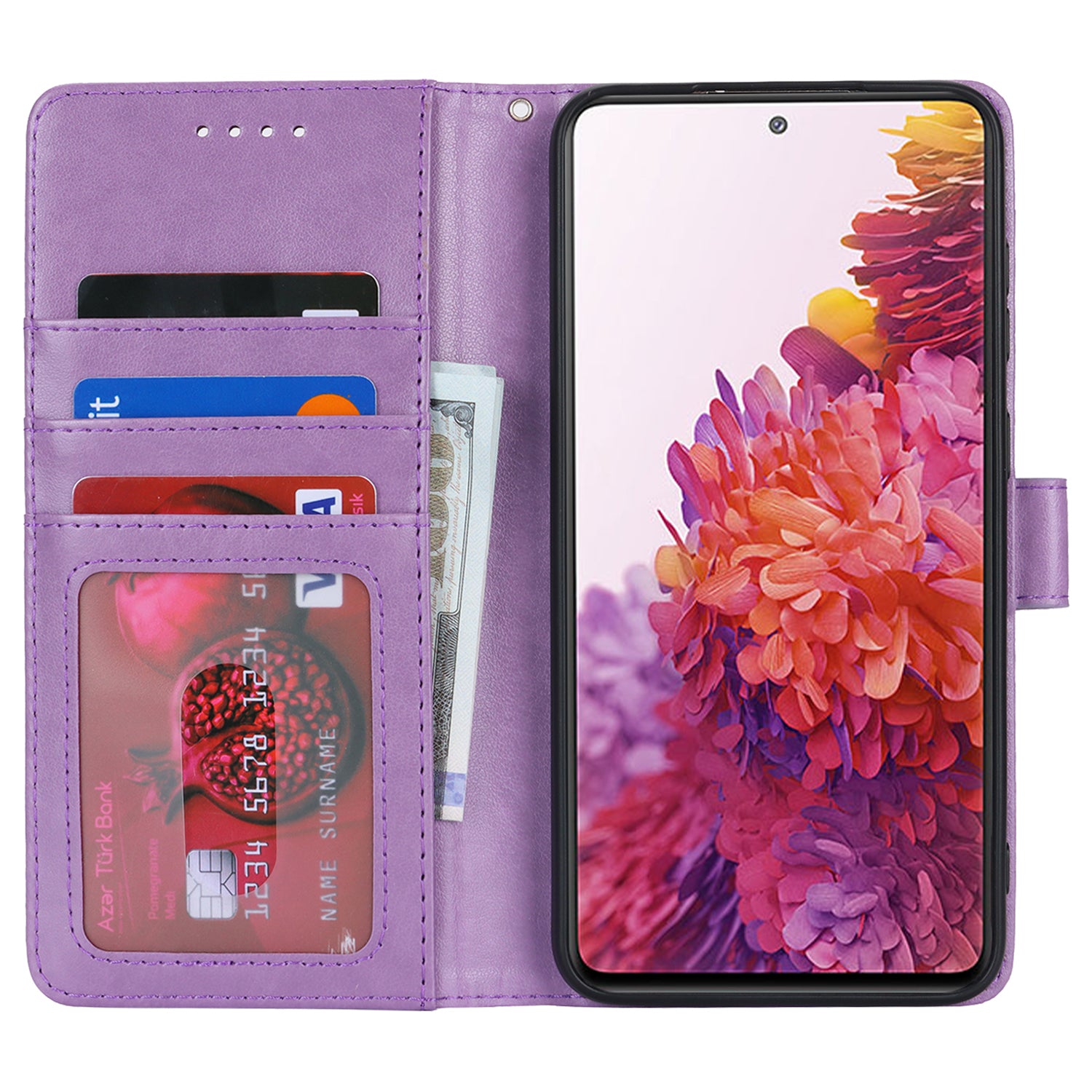 For Samsung Galaxy S20 FE 4G / FE 5G / S20 Lite / S20 FE 2022 Case R61 Texture Wallet PU Leather Phone Cover - Purple