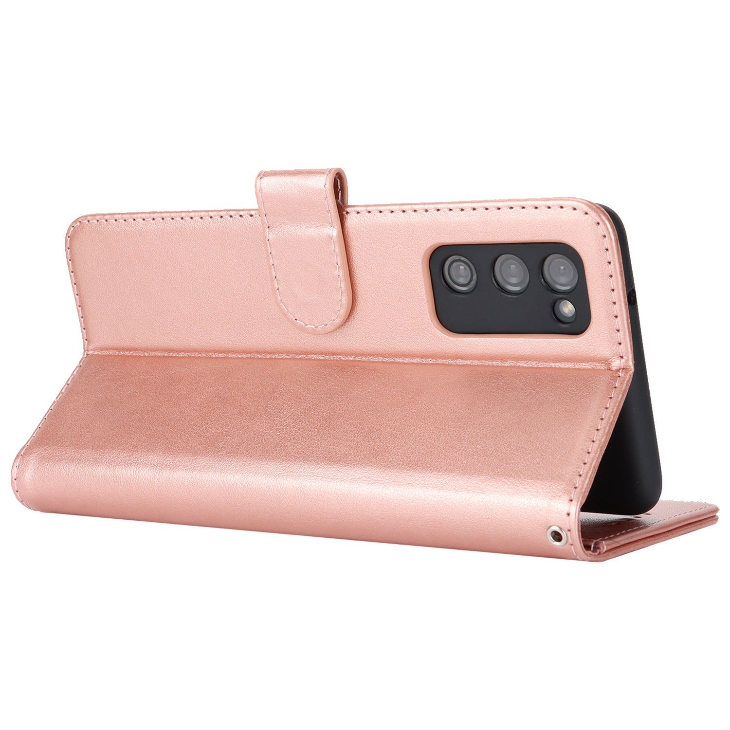 For Samsung Galaxy S20 FE 4G / FE 5G / S20 Lite / S20 FE 2022 Case R61 Texture Wallet PU Leather Phone Cover - Rose Gold