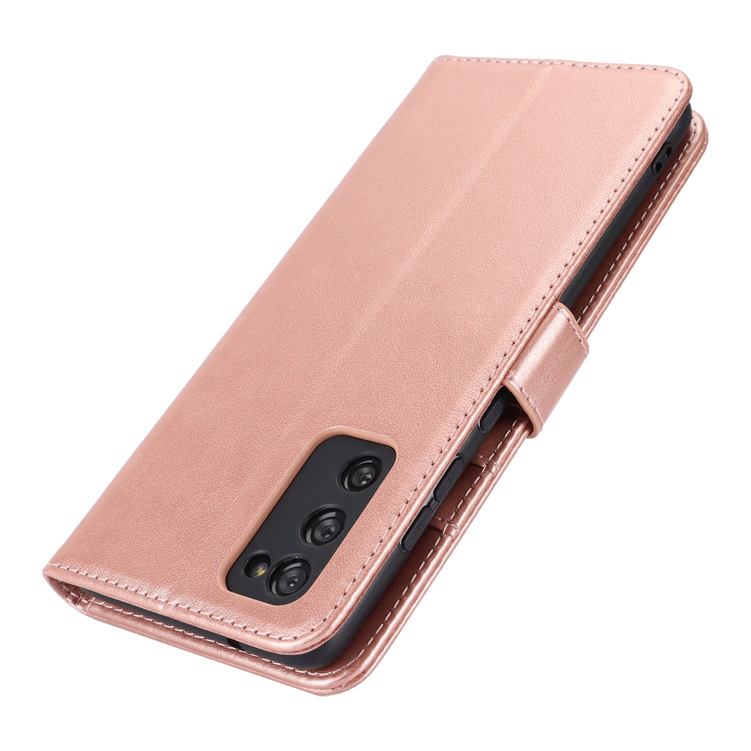 For Samsung Galaxy S20 FE 4G / FE 5G / S20 Lite / S20 FE 2022 Case R61 Texture Wallet PU Leather Phone Cover - Rose Gold